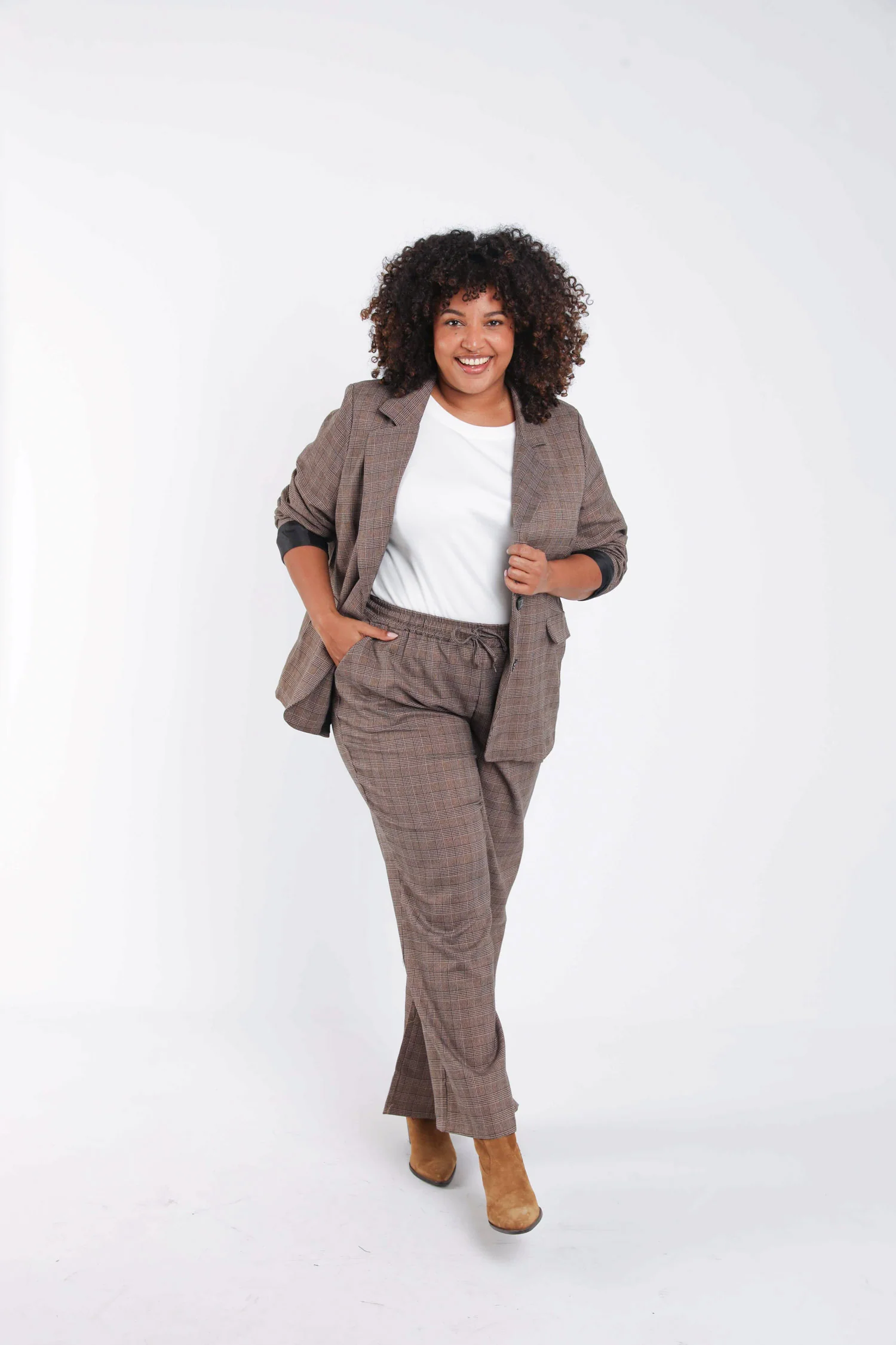 Blazer à carreaux avec lurex - Image 8