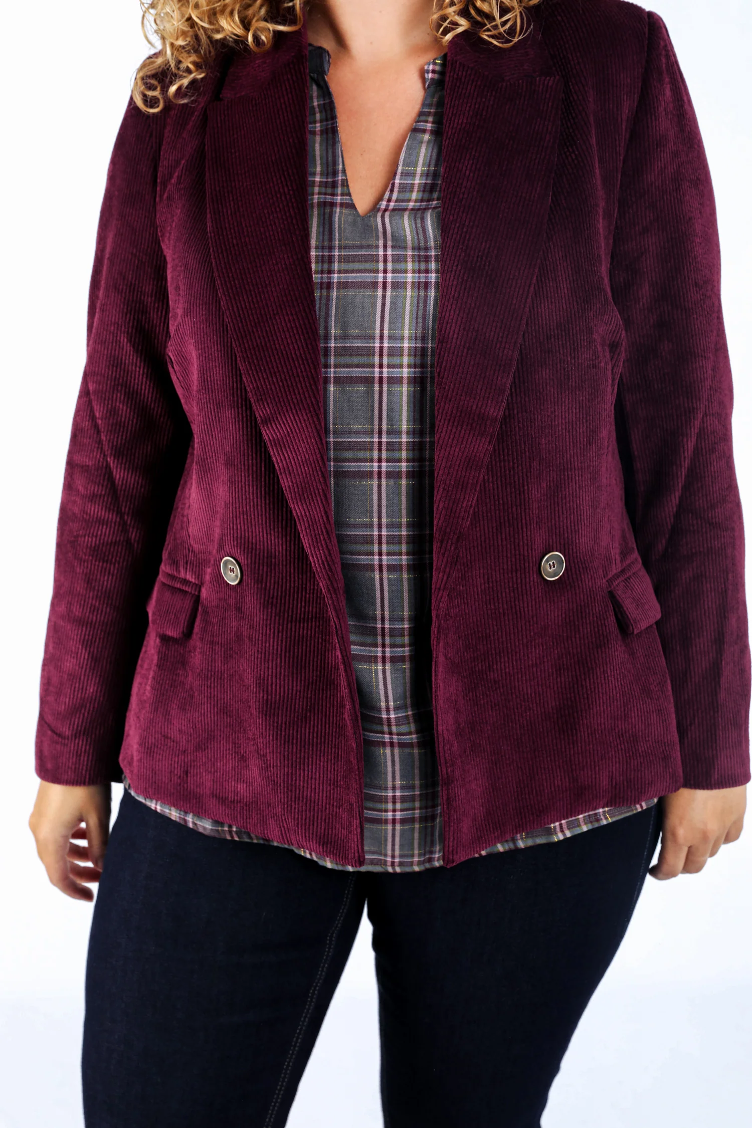 Blazer en velours côtelé uni - Image 5