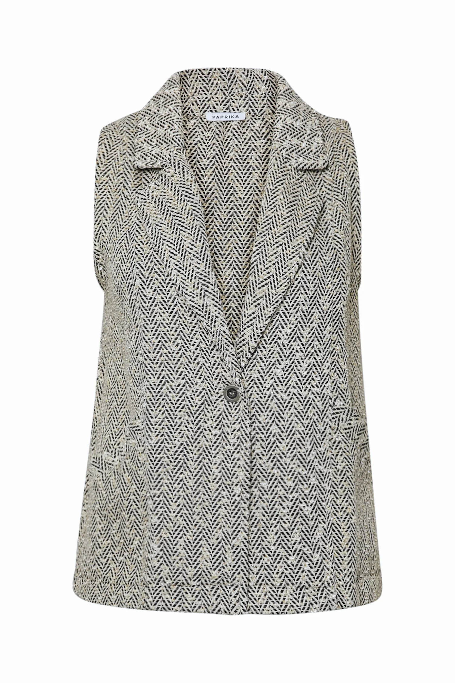 Blazer sans manches à motif chevrons - Image 8