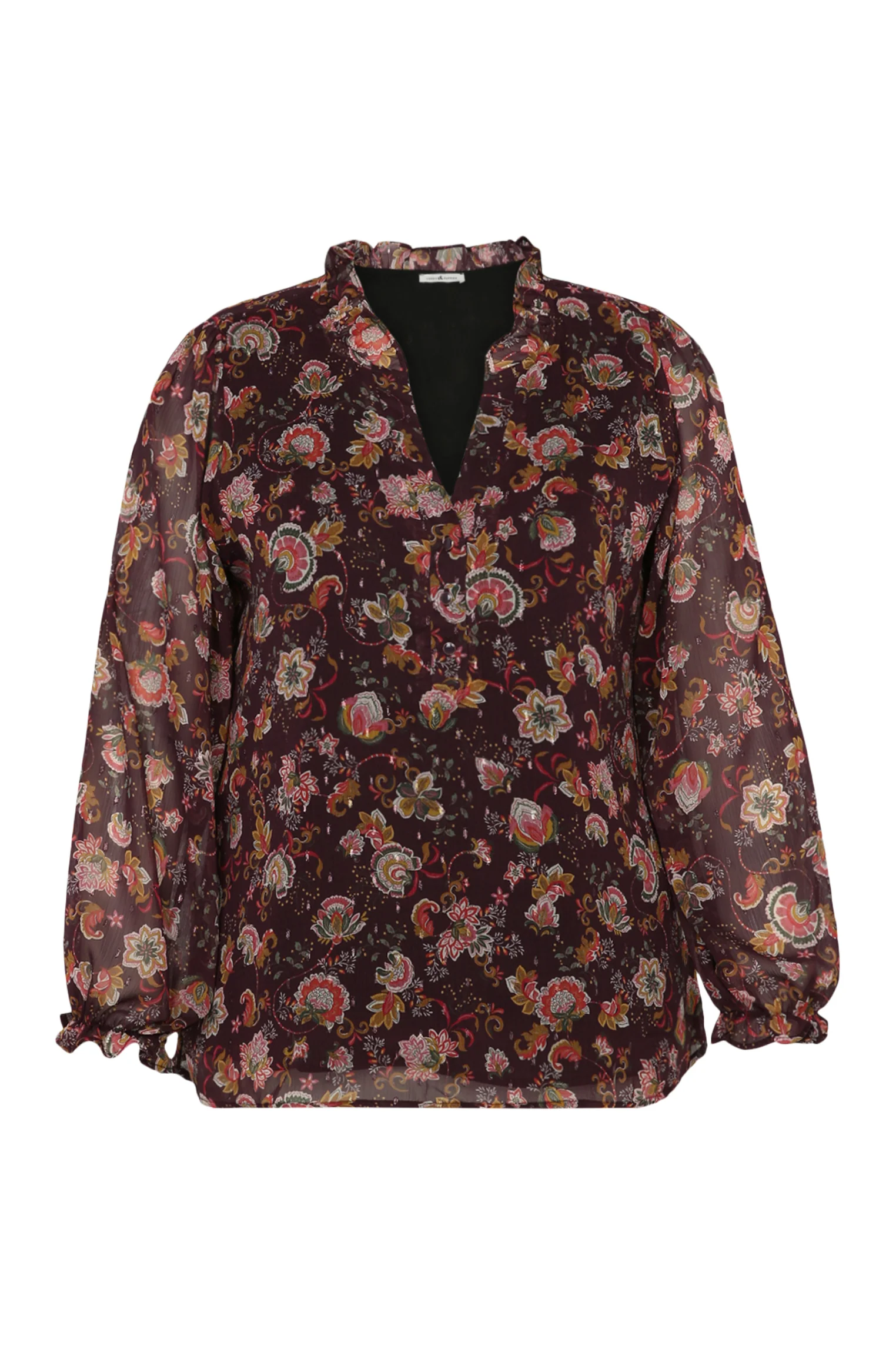 Blouse à volants imprimé floral avec lurex - Image 10