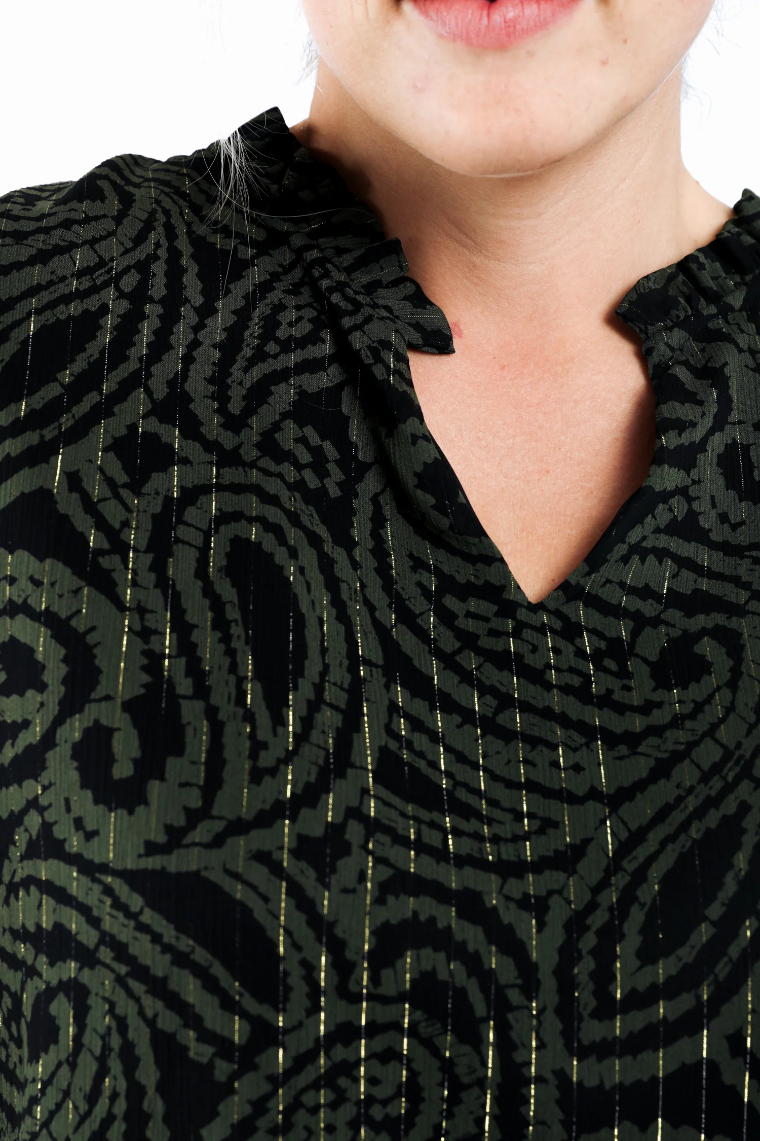 Blouse bicolore imprimé cachemire - Image 4