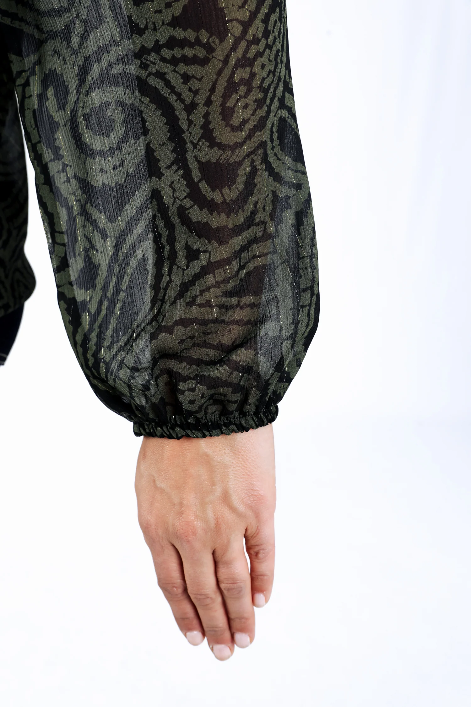 Blouse bicolore imprimé cachemire - Image 6