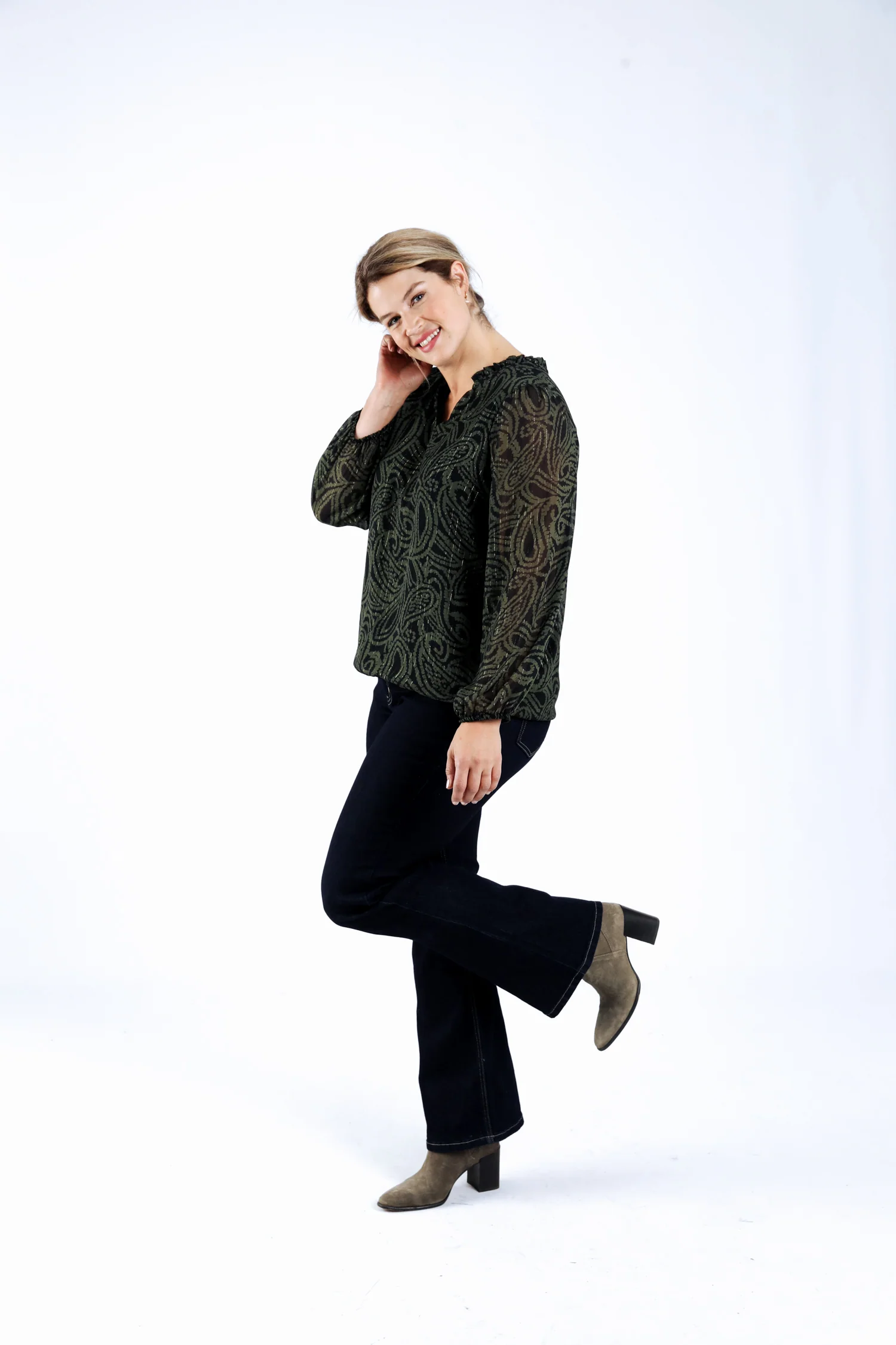 Blouse bicolore imprimé cachemire - Image 8