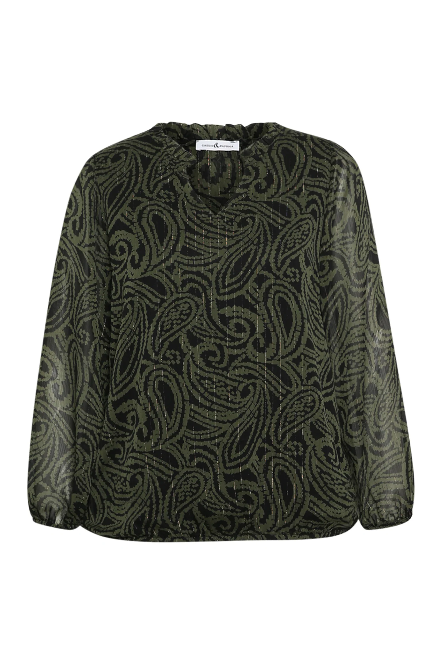 Blouse bicolore imprimé cachemire - Image 9