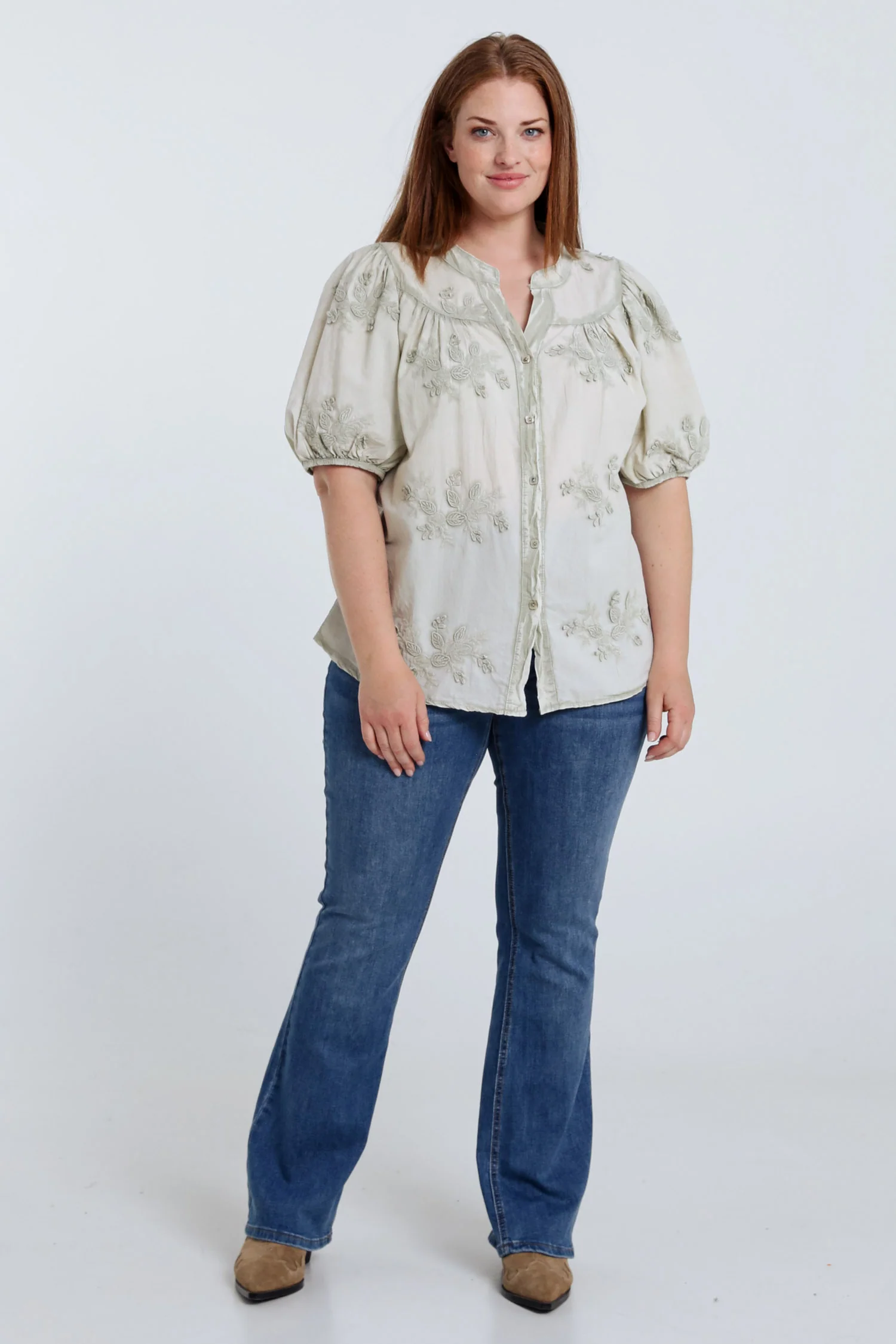Blouse en coton avec fleurs brodées - Image 7