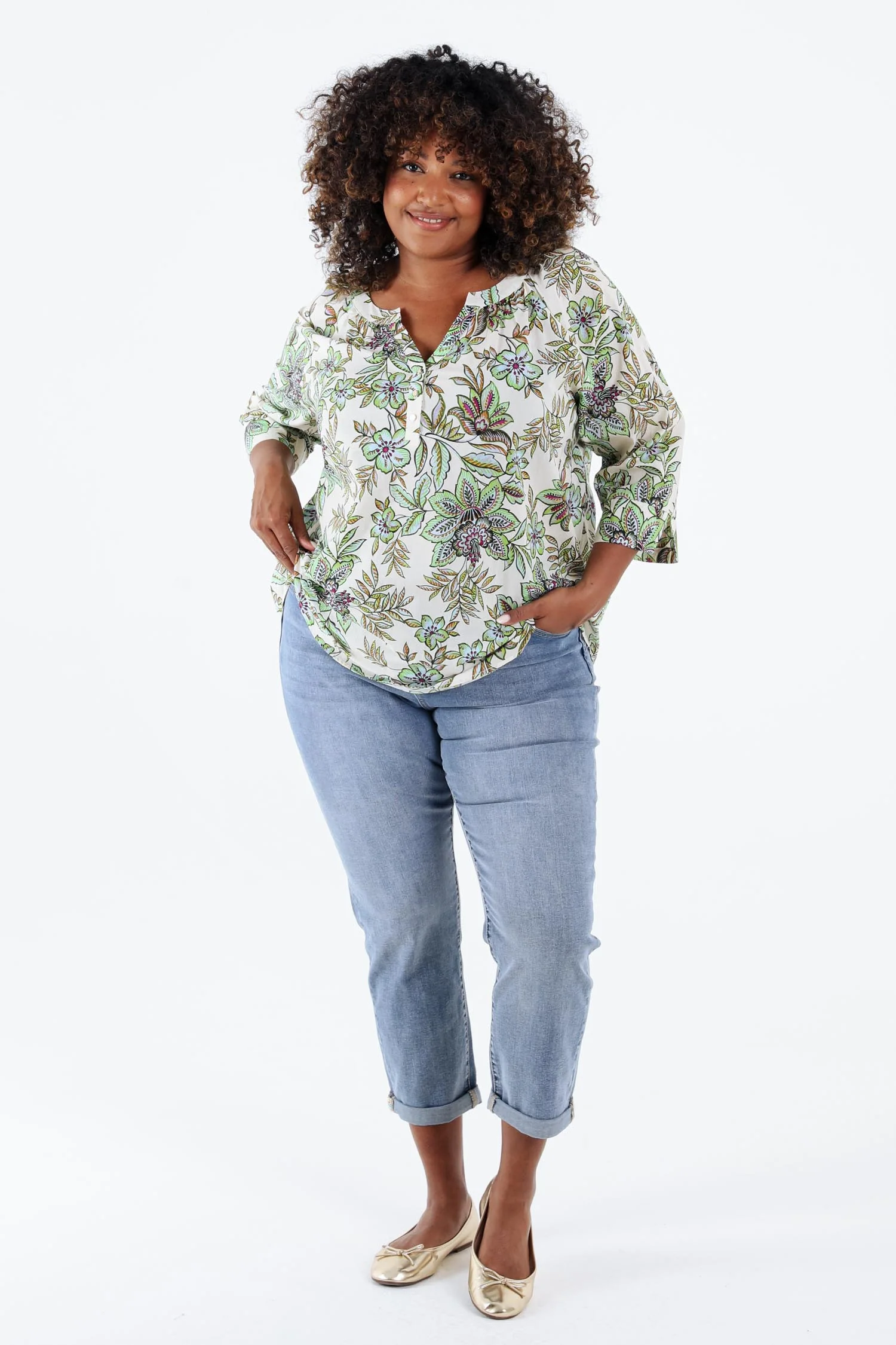 Blouse en coton avec imprimé floral - Image 7