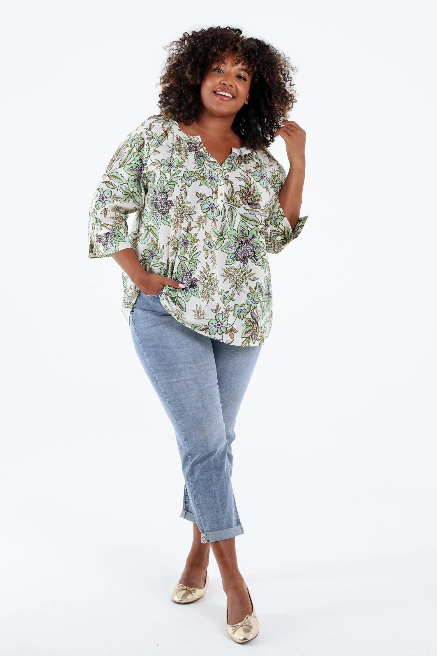 Blouse en coton avec imprimé floral - Image 9