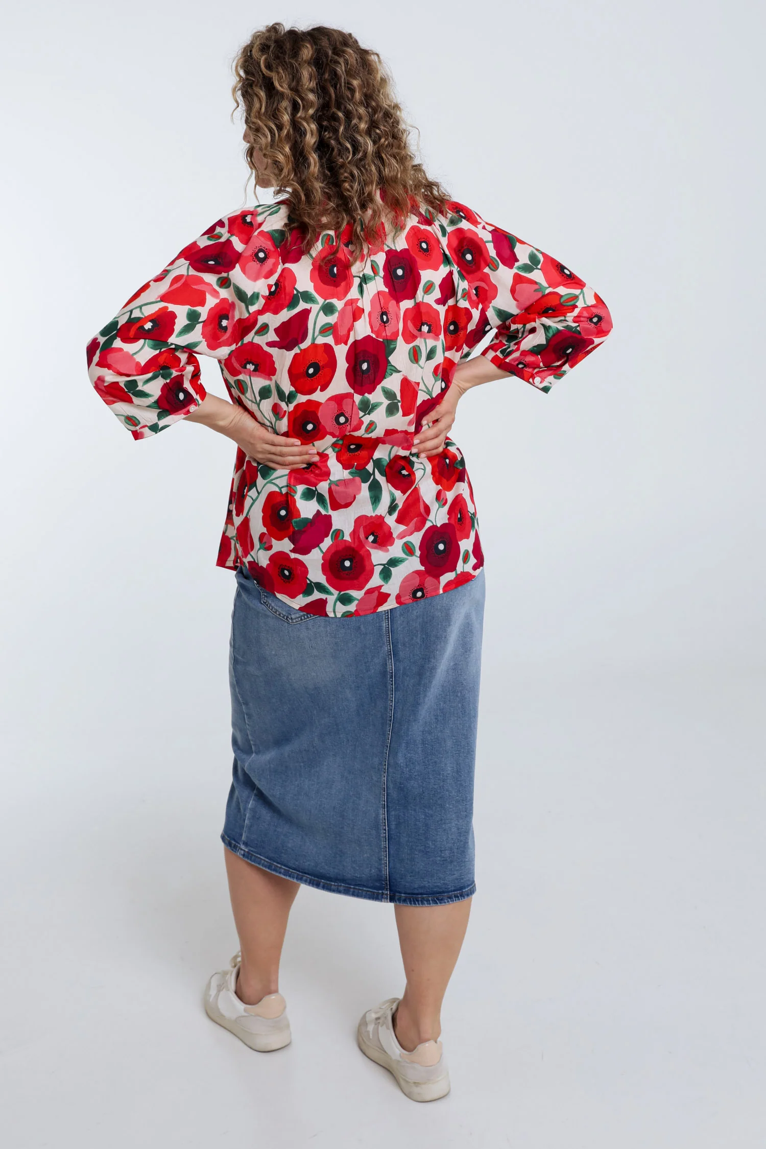Blouse en coton imprimé coquelicots - Image 2
