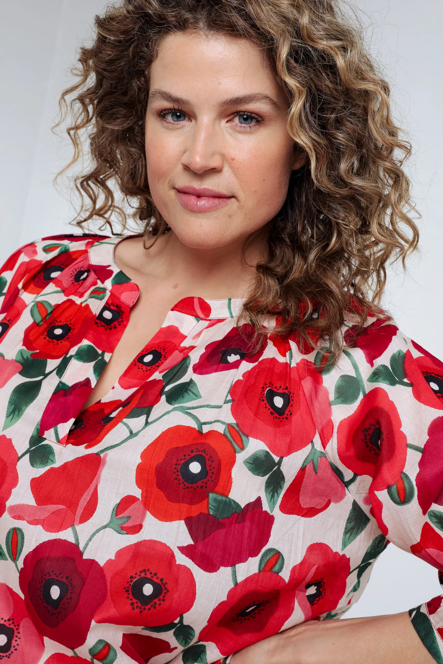 Blouse en coton imprimé coquelicots - Image 6
