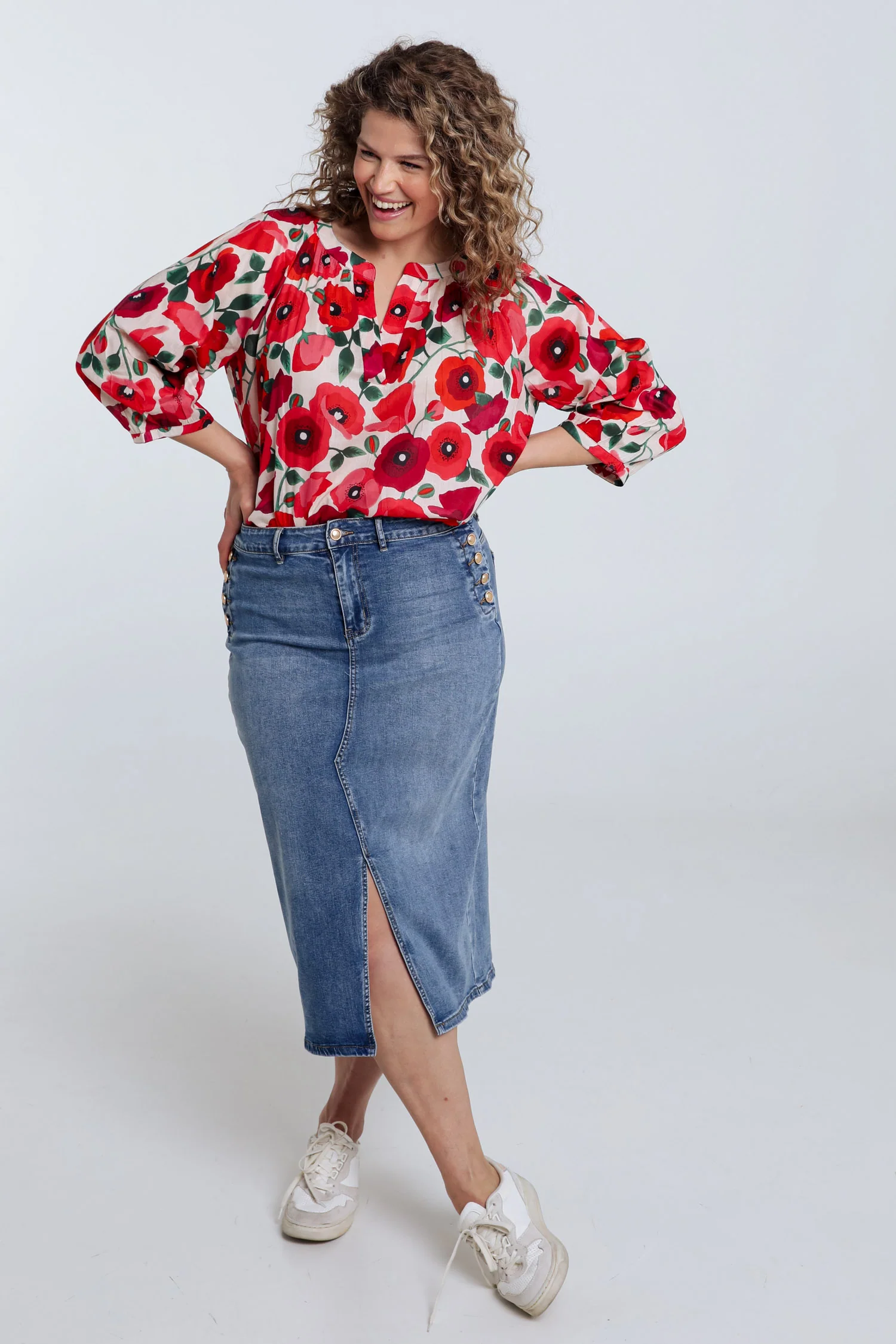 Blouse en coton imprimé coquelicots - Image 7