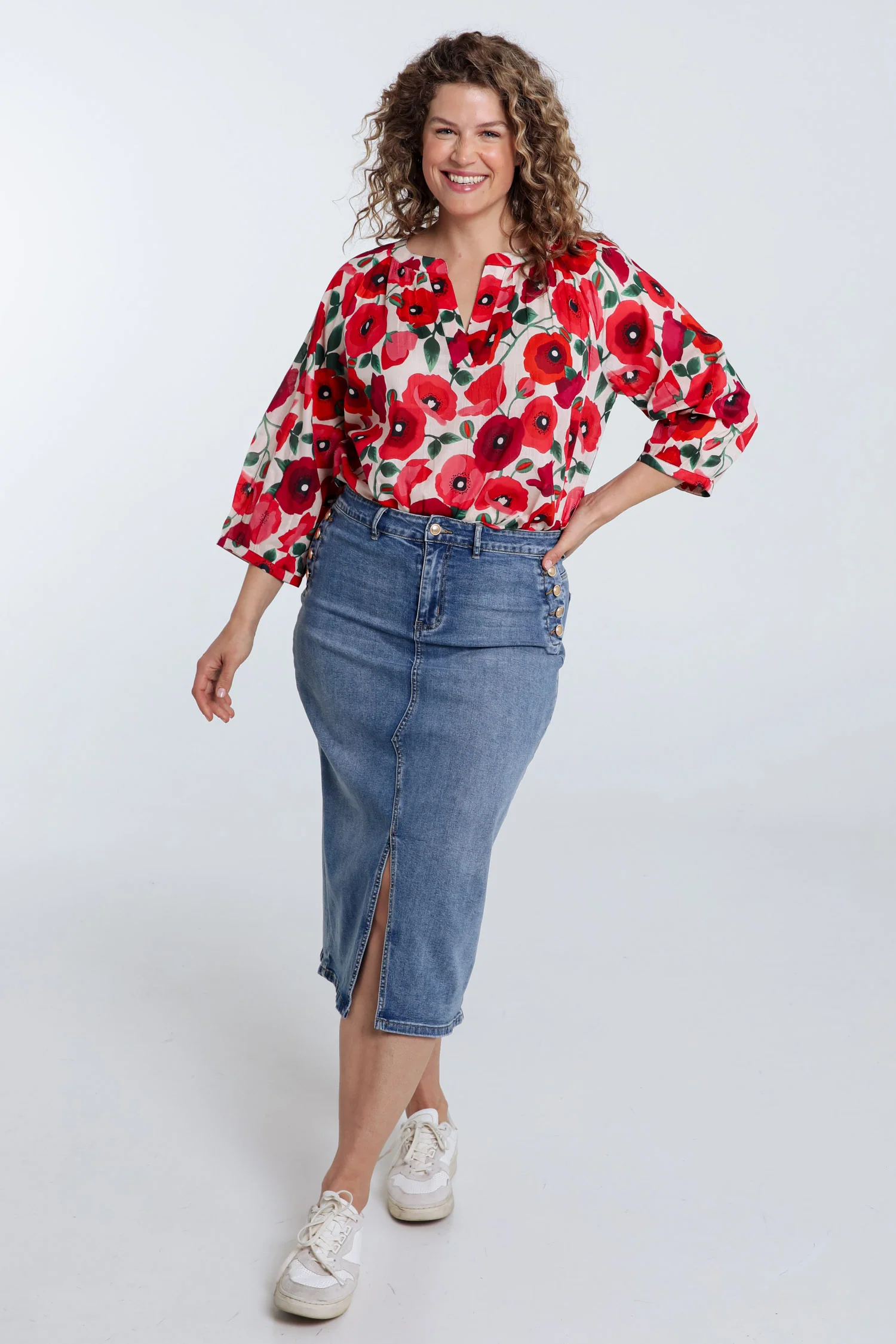 Blouse en coton imprimé coquelicots - Image 8