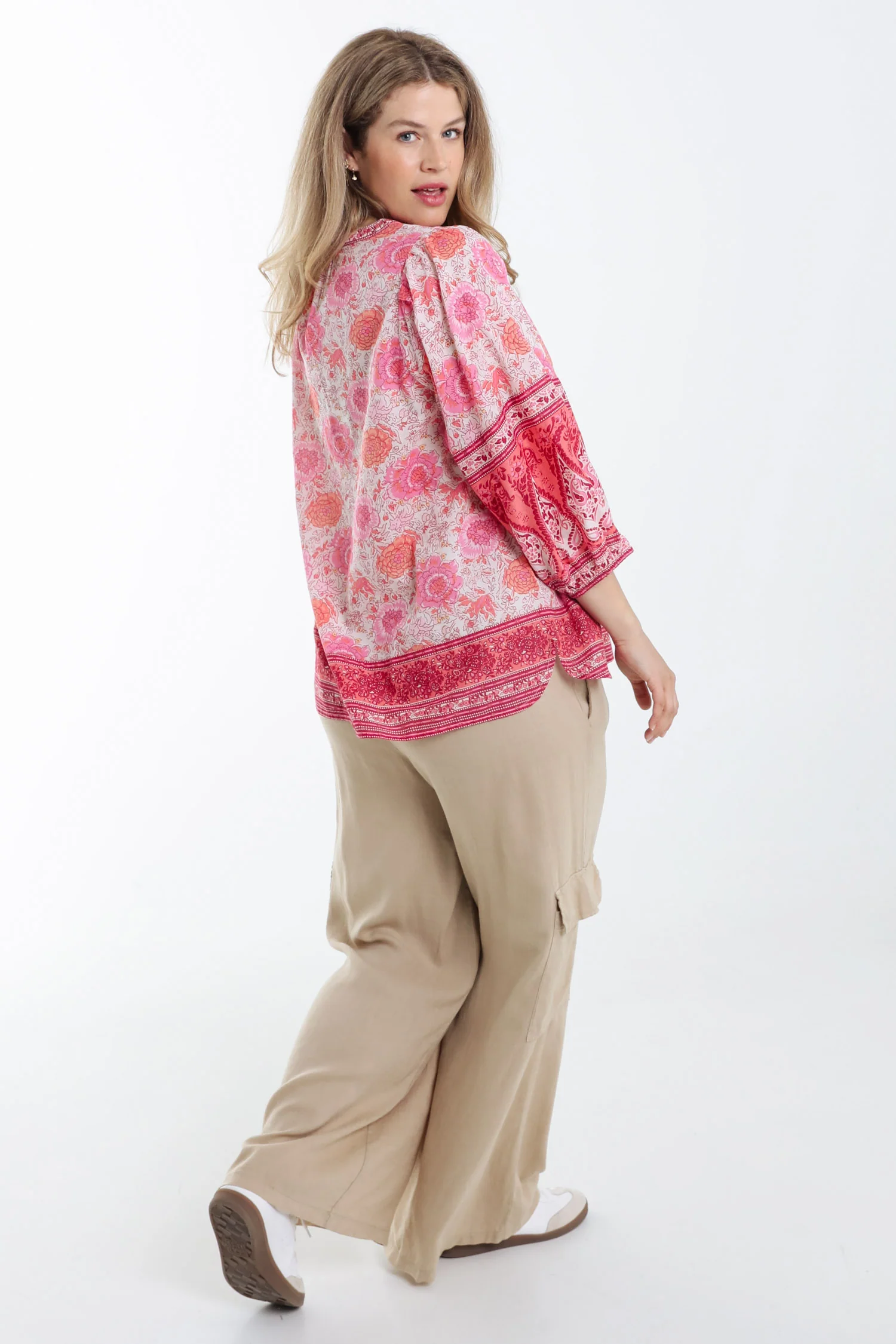 Blouse en coton imprimé fleurs indiennes - Image 2
