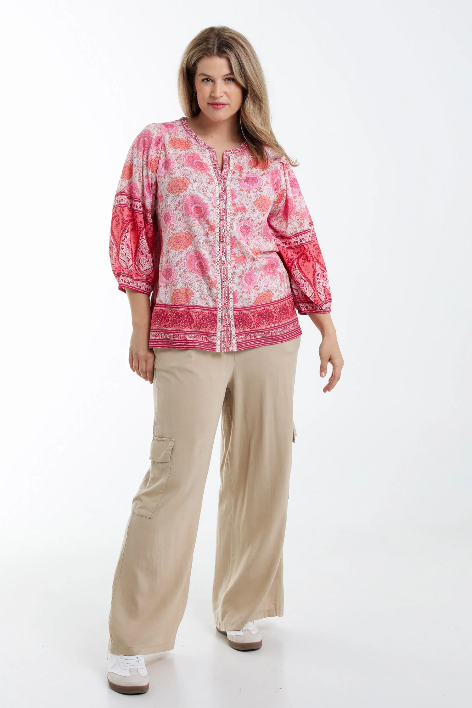 Blouse en coton imprimé fleurs indiennes - Image 9