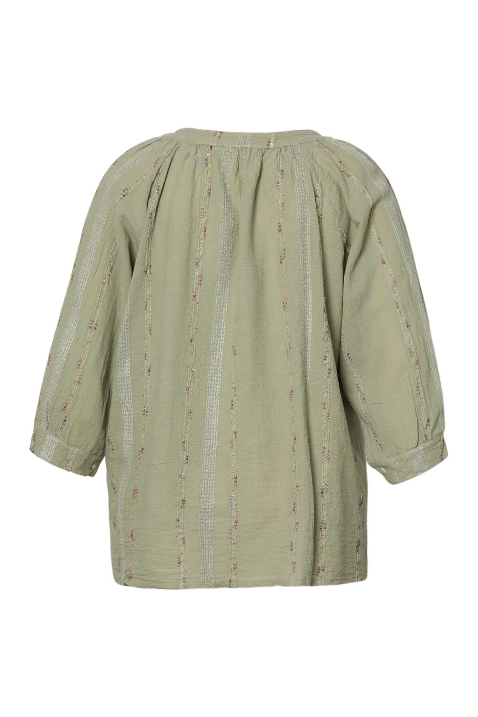 Blouse en coton unie avec détail multicolore - Image 22