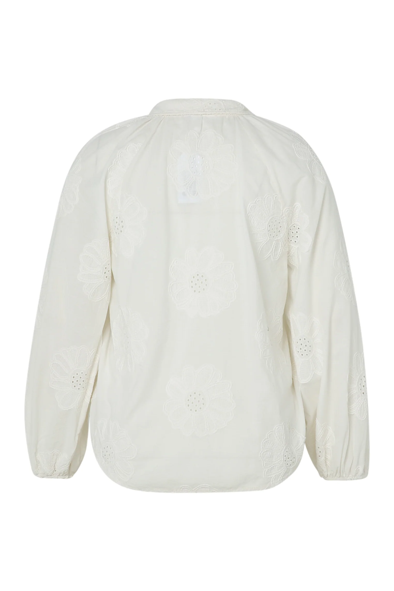 Blouse en coton unie avec fleurs brodées - Image 11