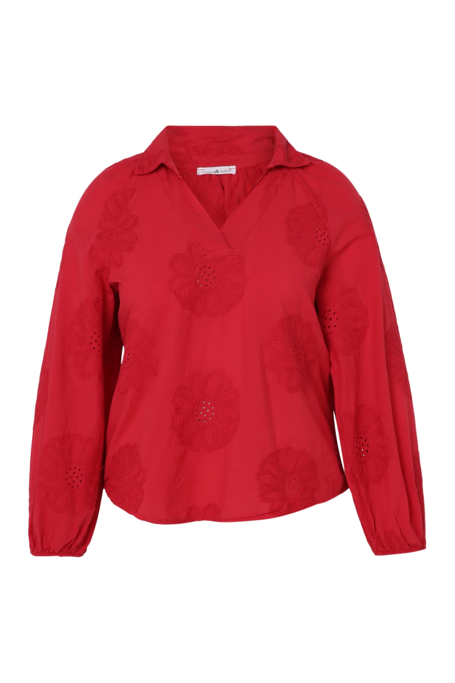 Blouse en coton unie avec fleurs brodées - Image 32