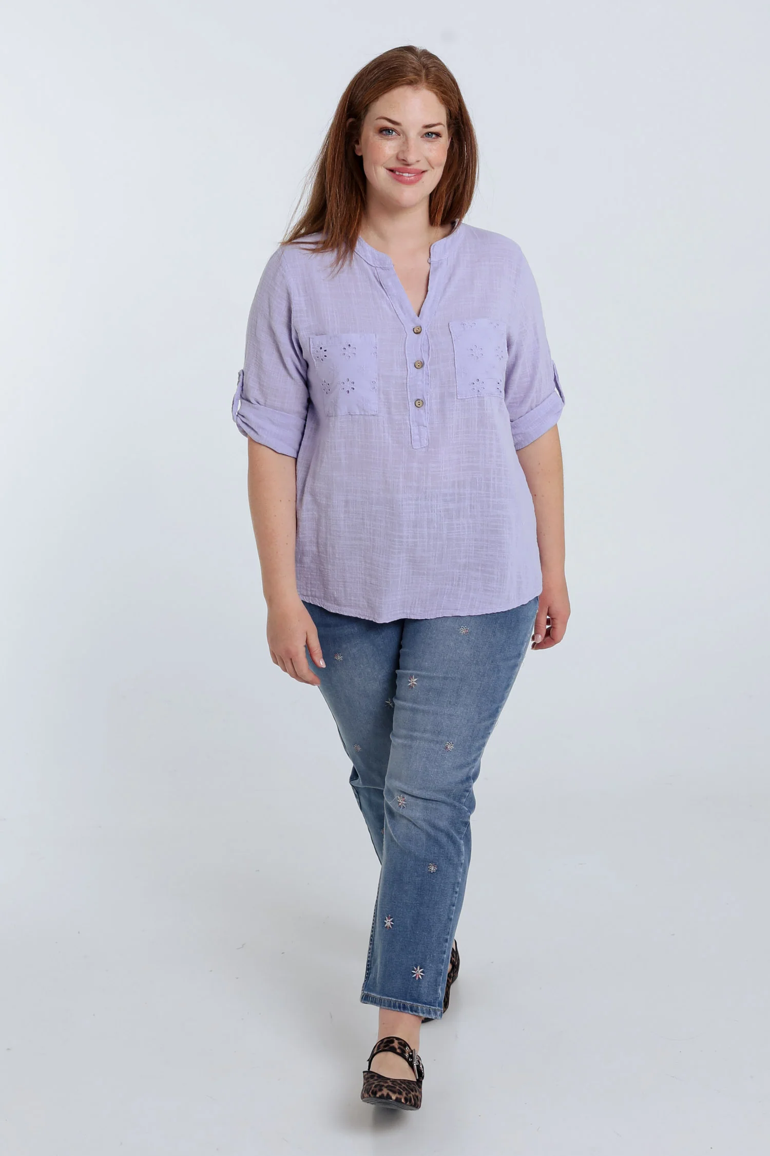 Blouse en gaze de coton unie - Image 18