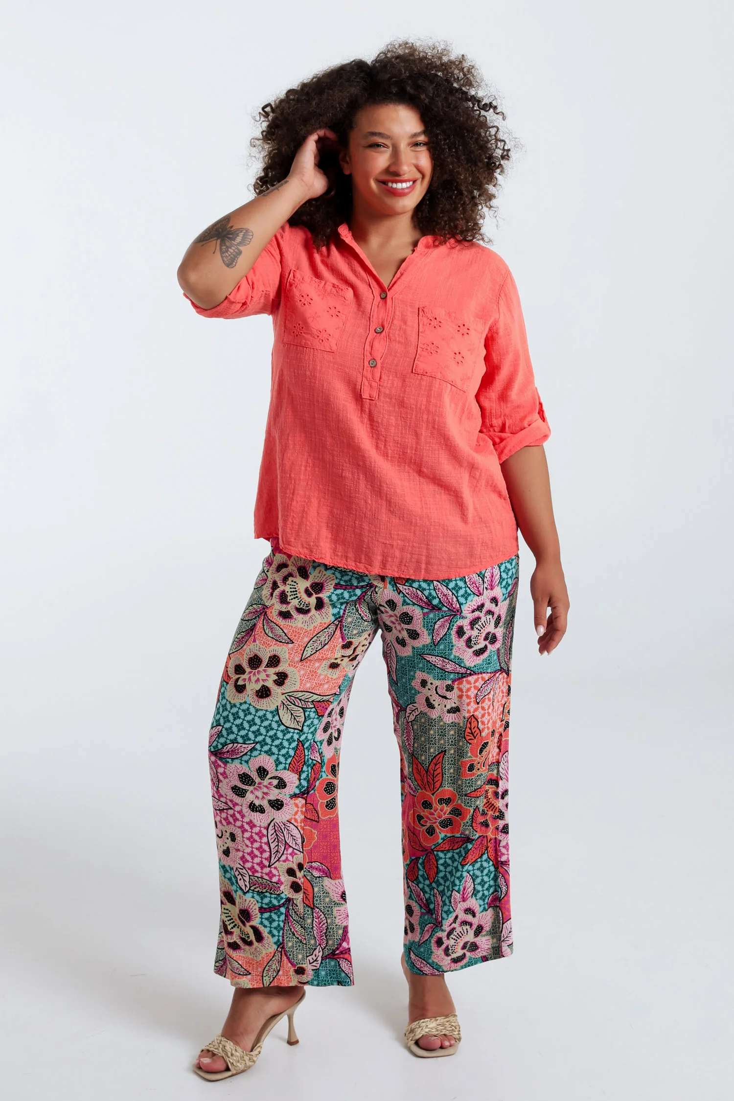 Blouse en gaze de coton unie - Image 31