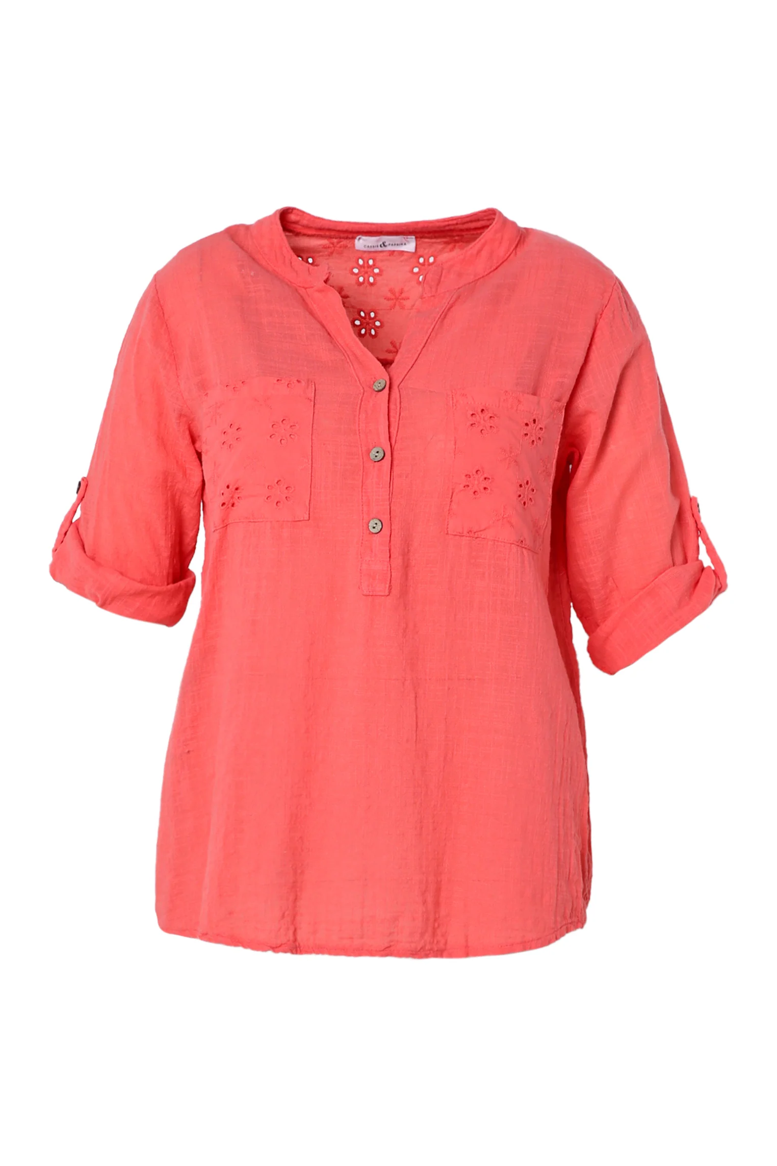 Blouse en gaze de coton unie - Image 32