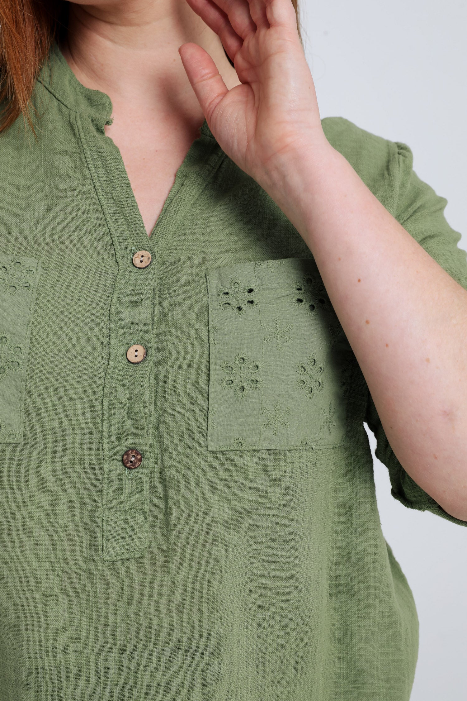 Blouse en gaze de coton unie - Image 36