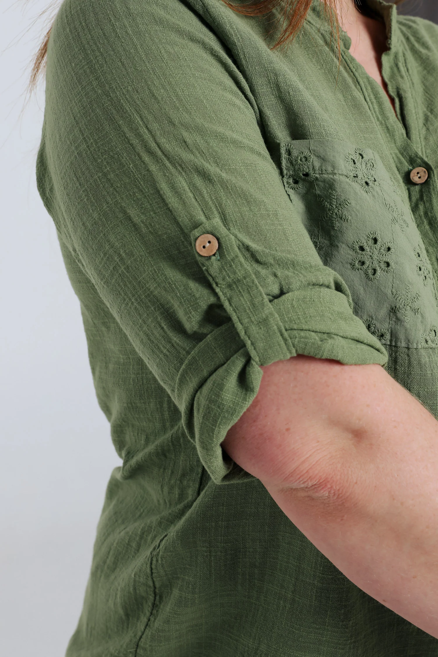 Blouse en gaze de coton unie - Image 37