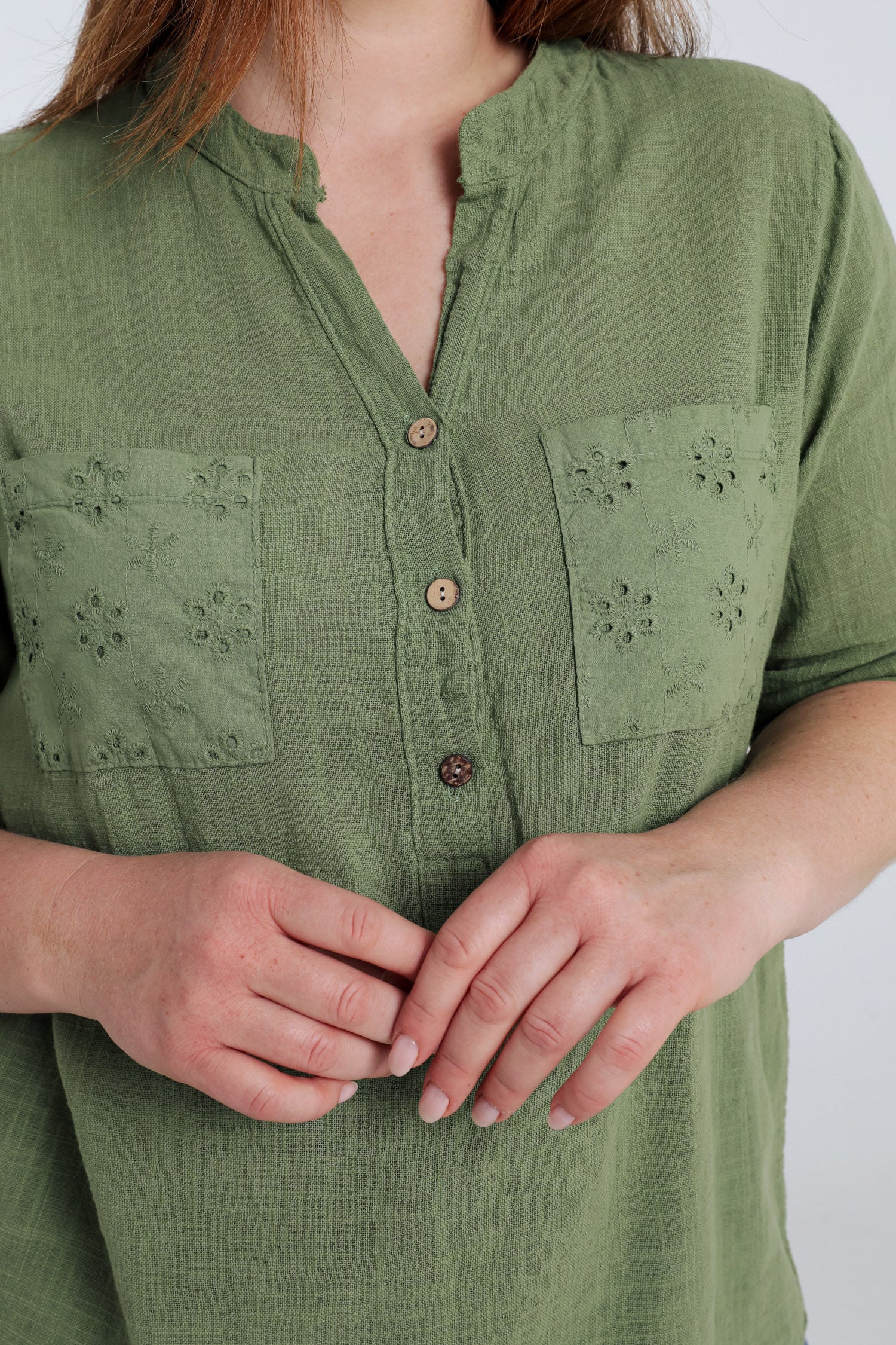Blouse en gaze de coton unie - Image 38