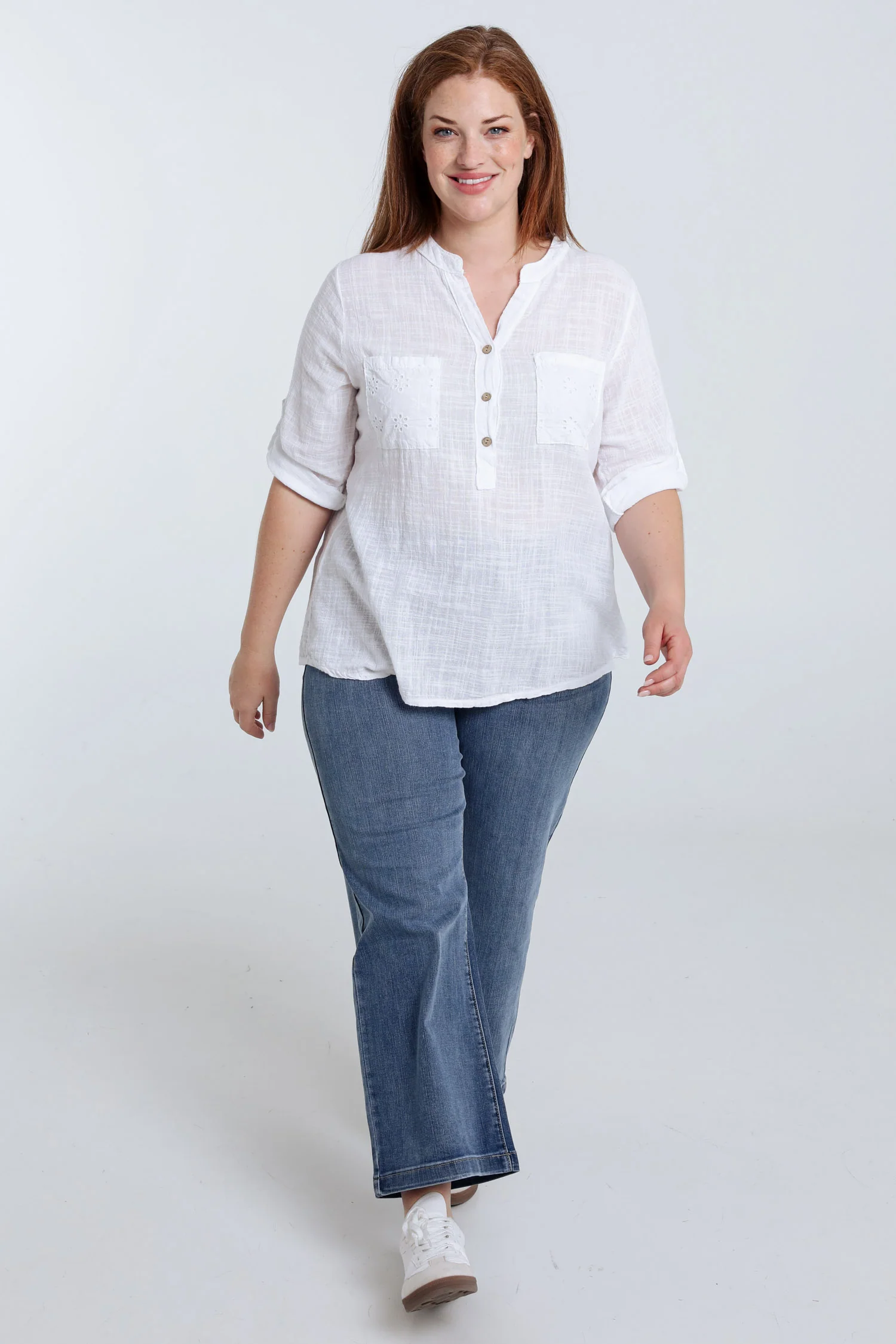 Blouse en gaze de coton unie - Image 7