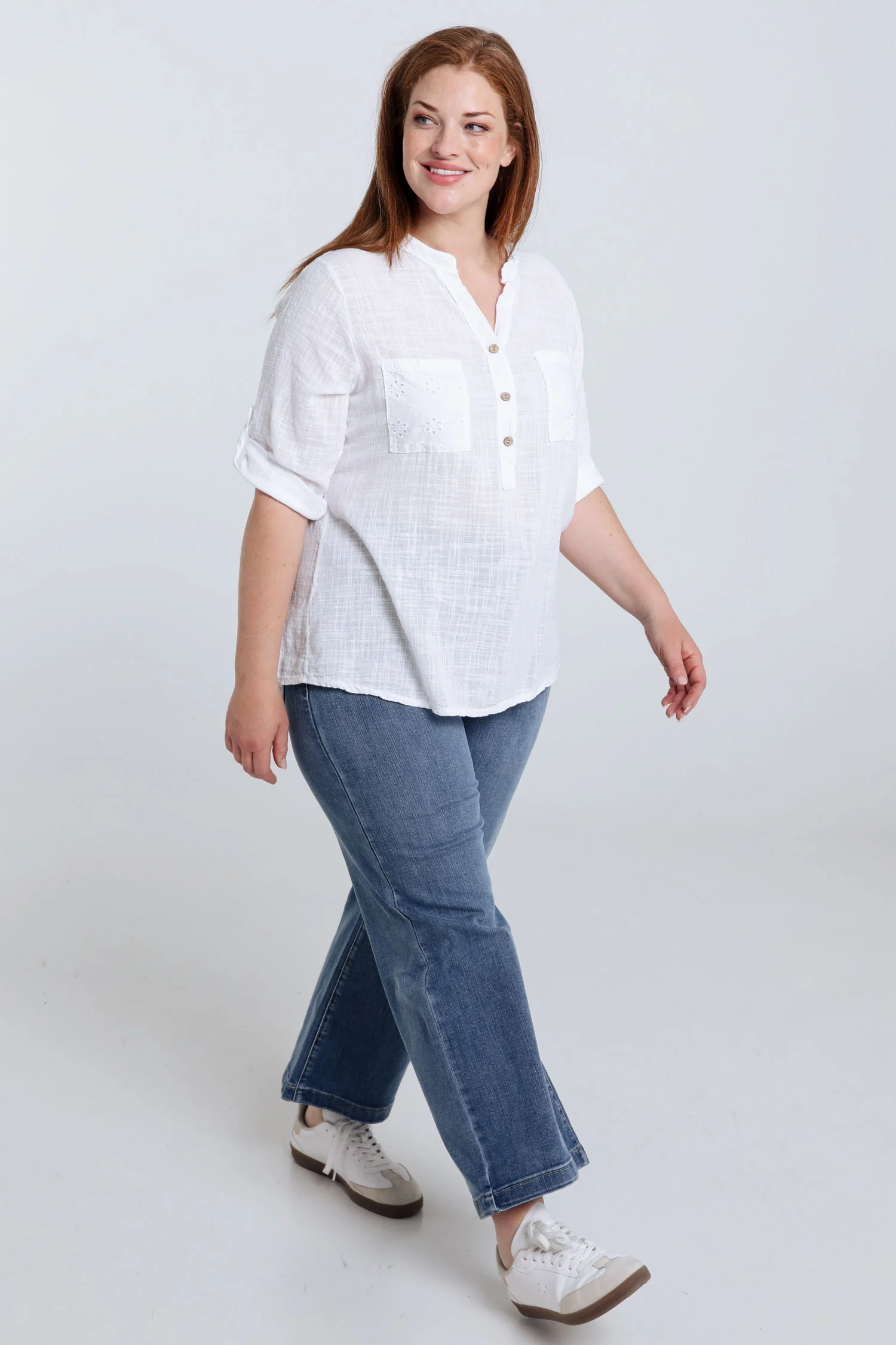 Blouse en gaze de coton unie - Image 8