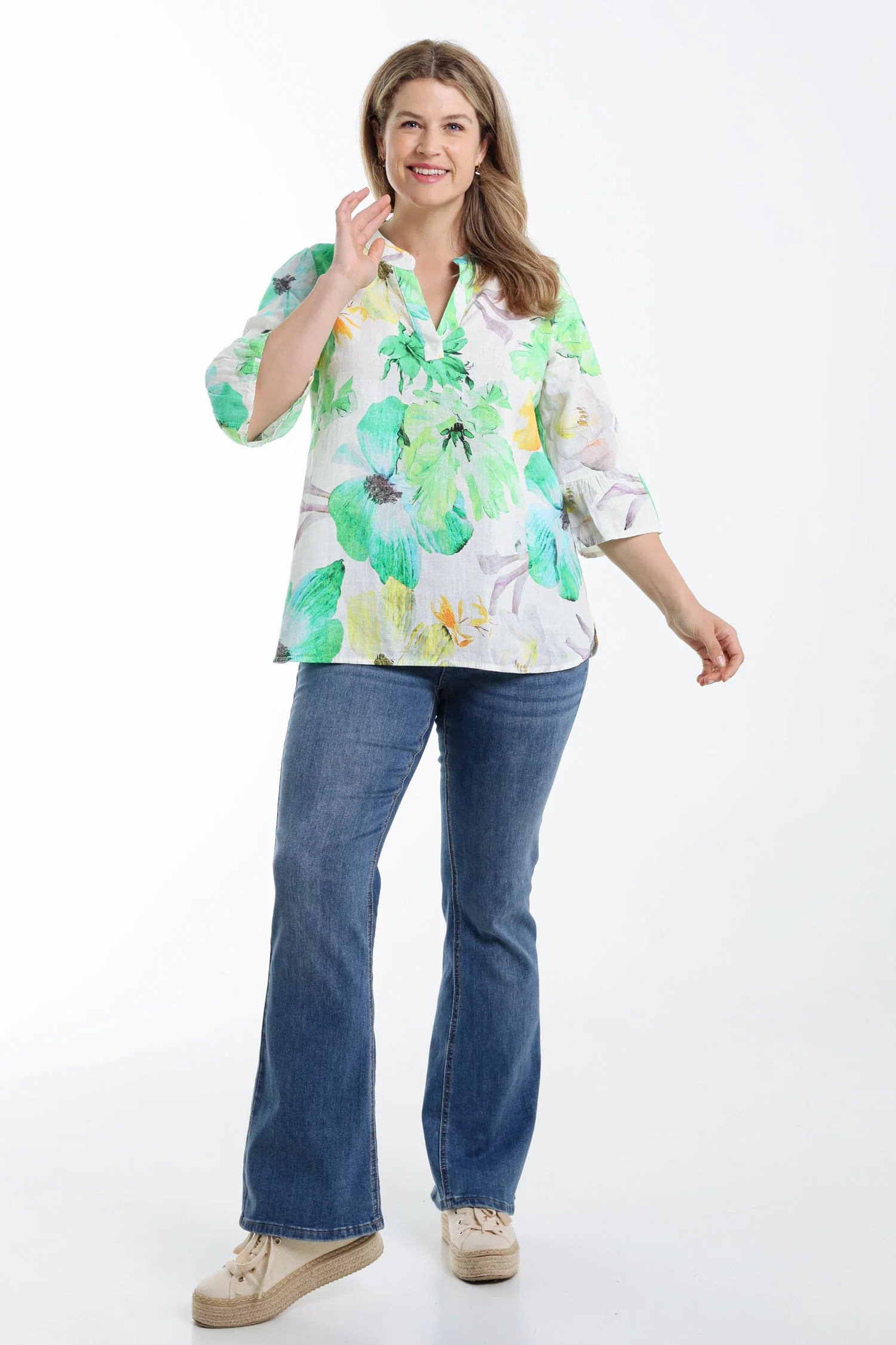 Blouse en lin imprimé floral - Image 8