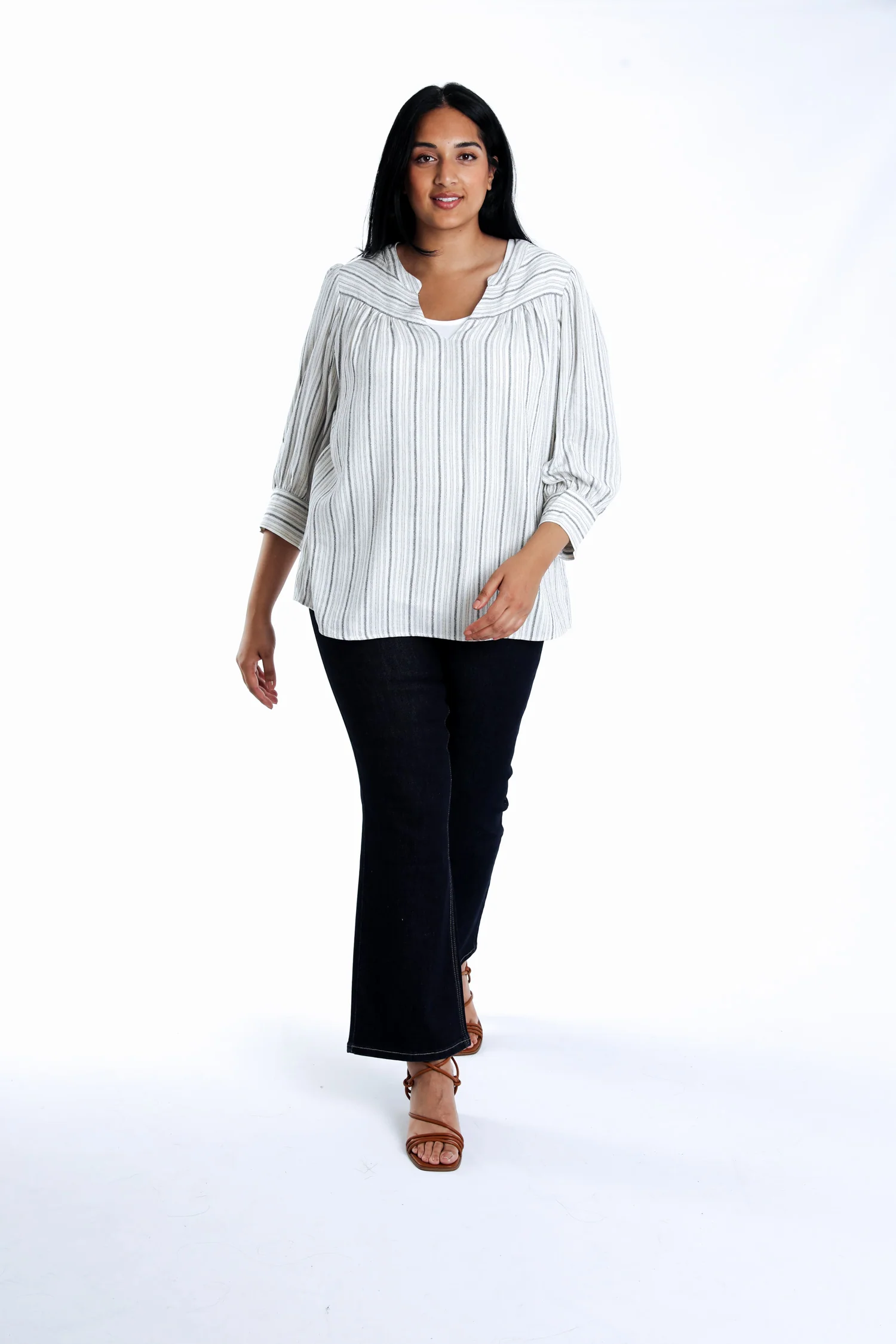 Blouse en viscose et lin rayée - Image 6
