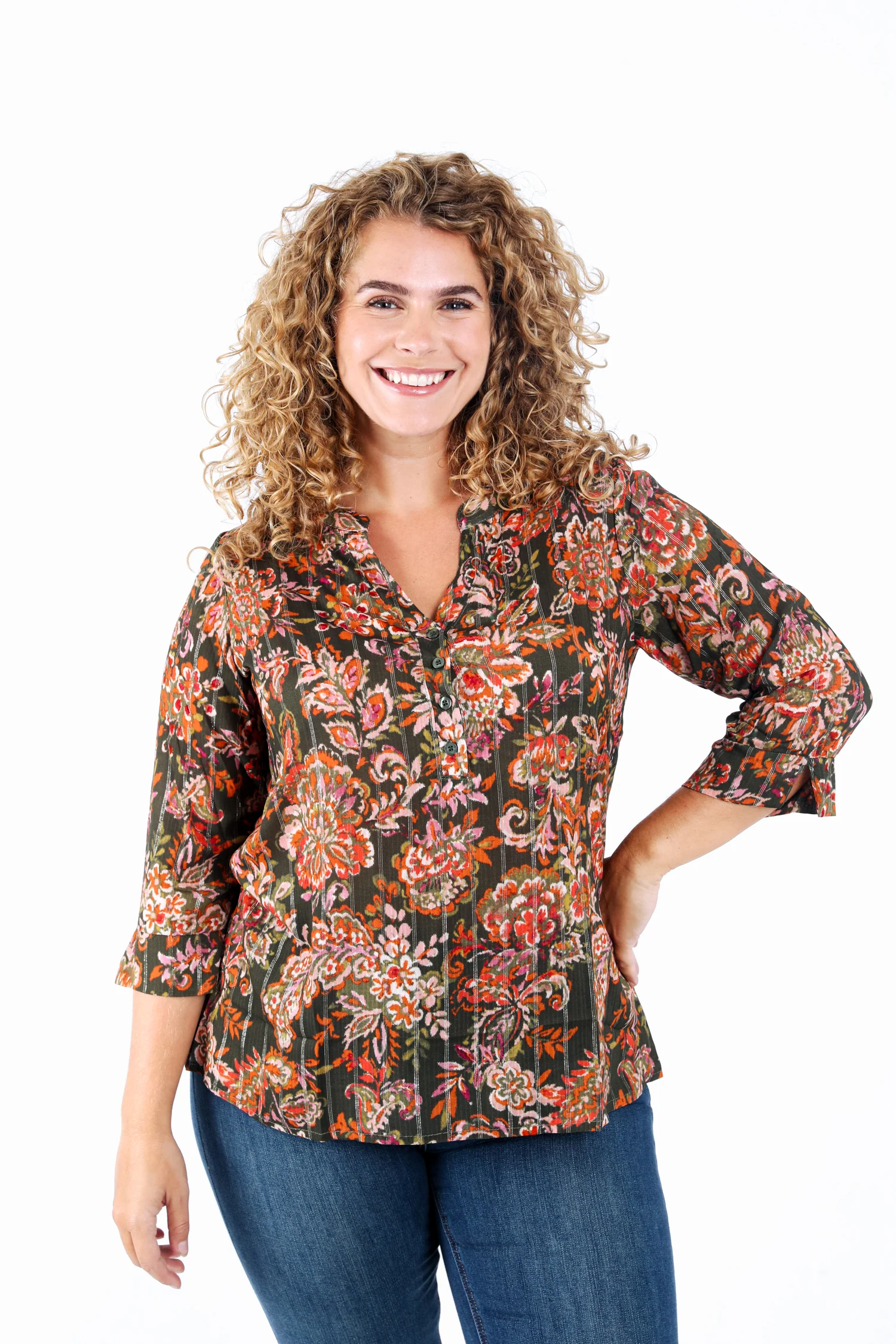 Blouse en viscose imprimé cachemire