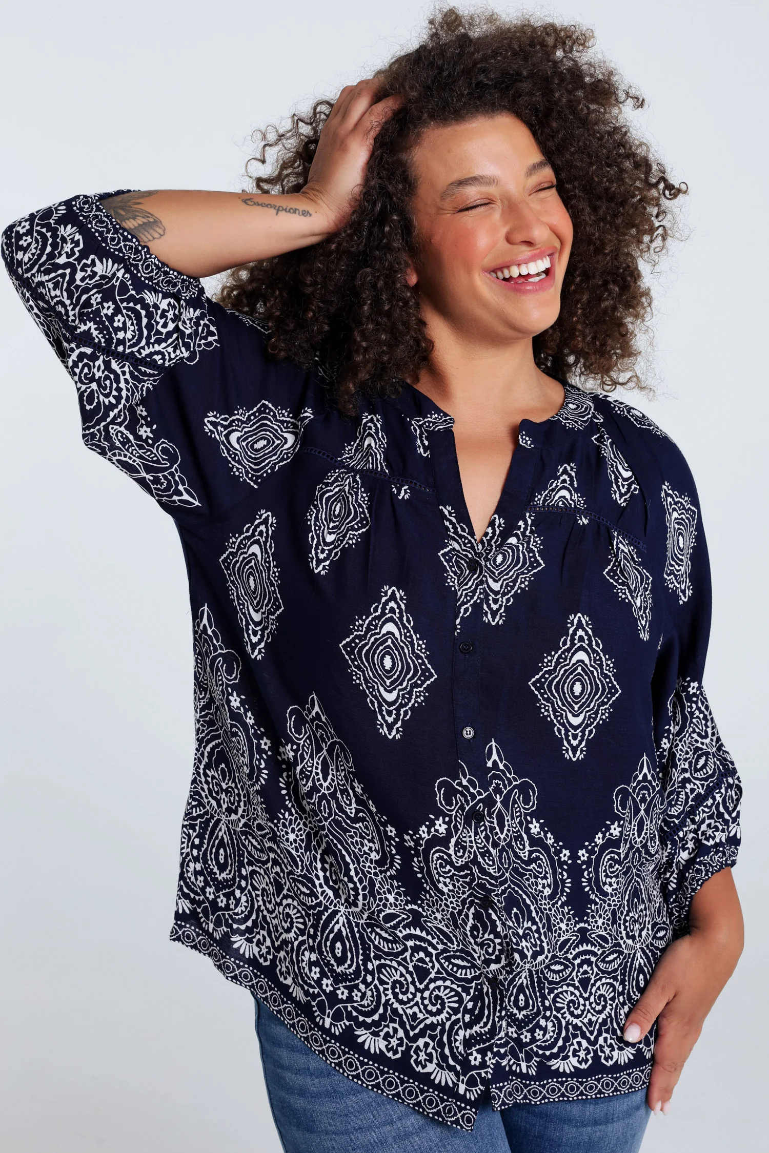 Blouse en viscose imprimé cachemire