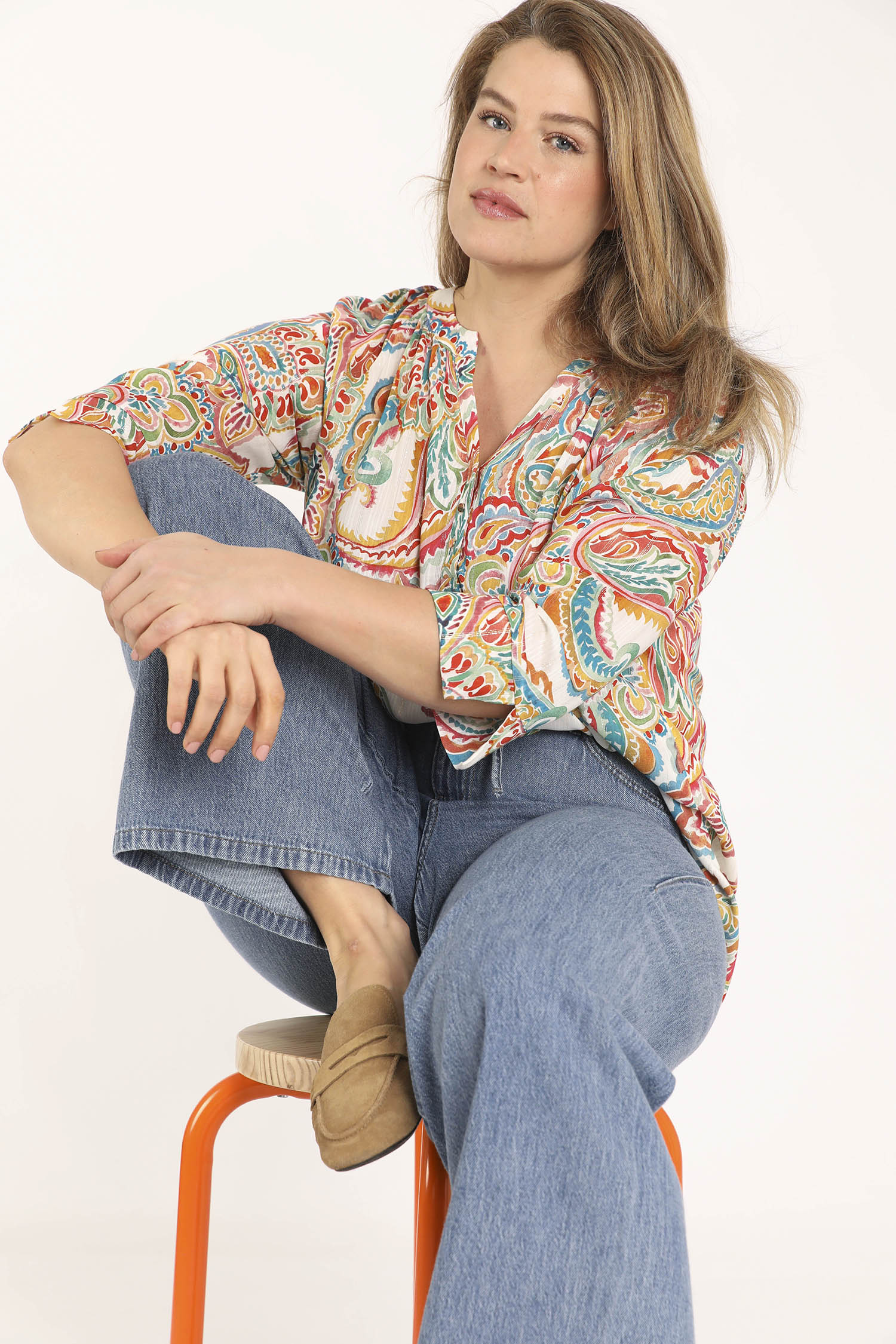 Blouse en viscose imprimé cachemire - Image 8