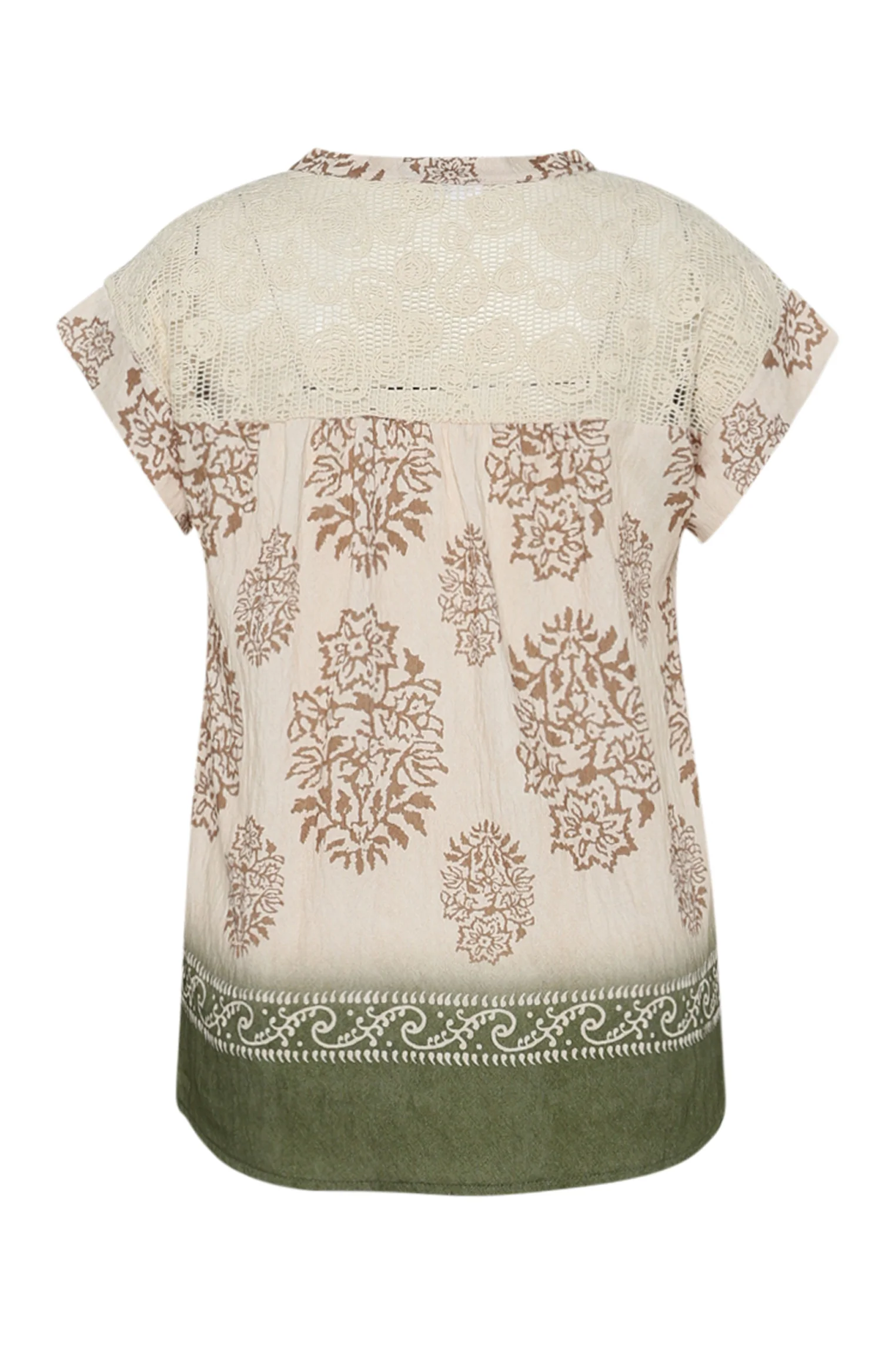 Blouse en viscose imprimé cachemire avec dos filet - Image 11