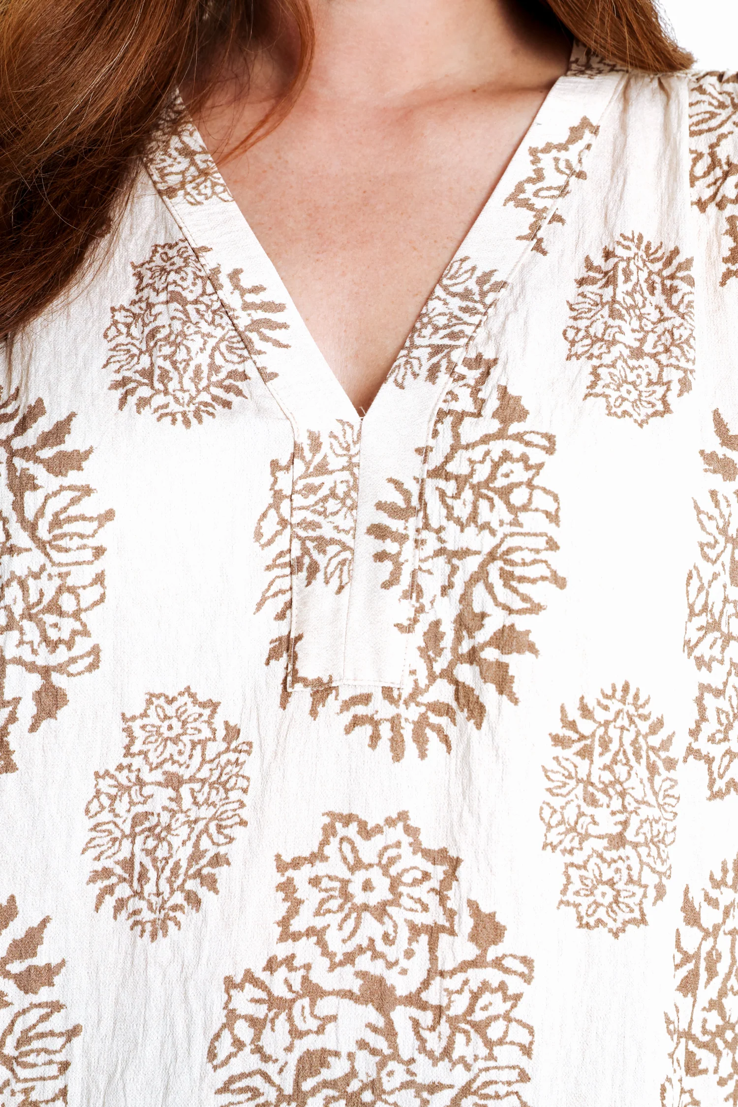 Blouse en viscose imprimé cachemire avec dos filet - Image 4