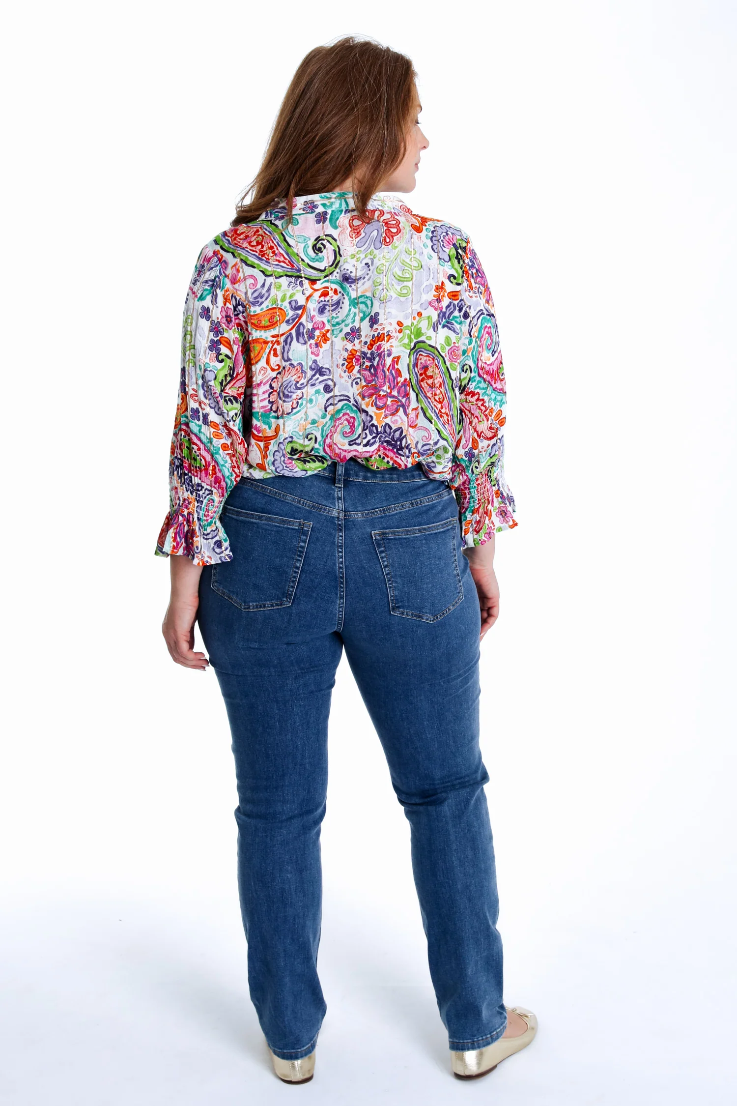 Blouse en viscose imprimé cachemire avec lurex - Image 2
