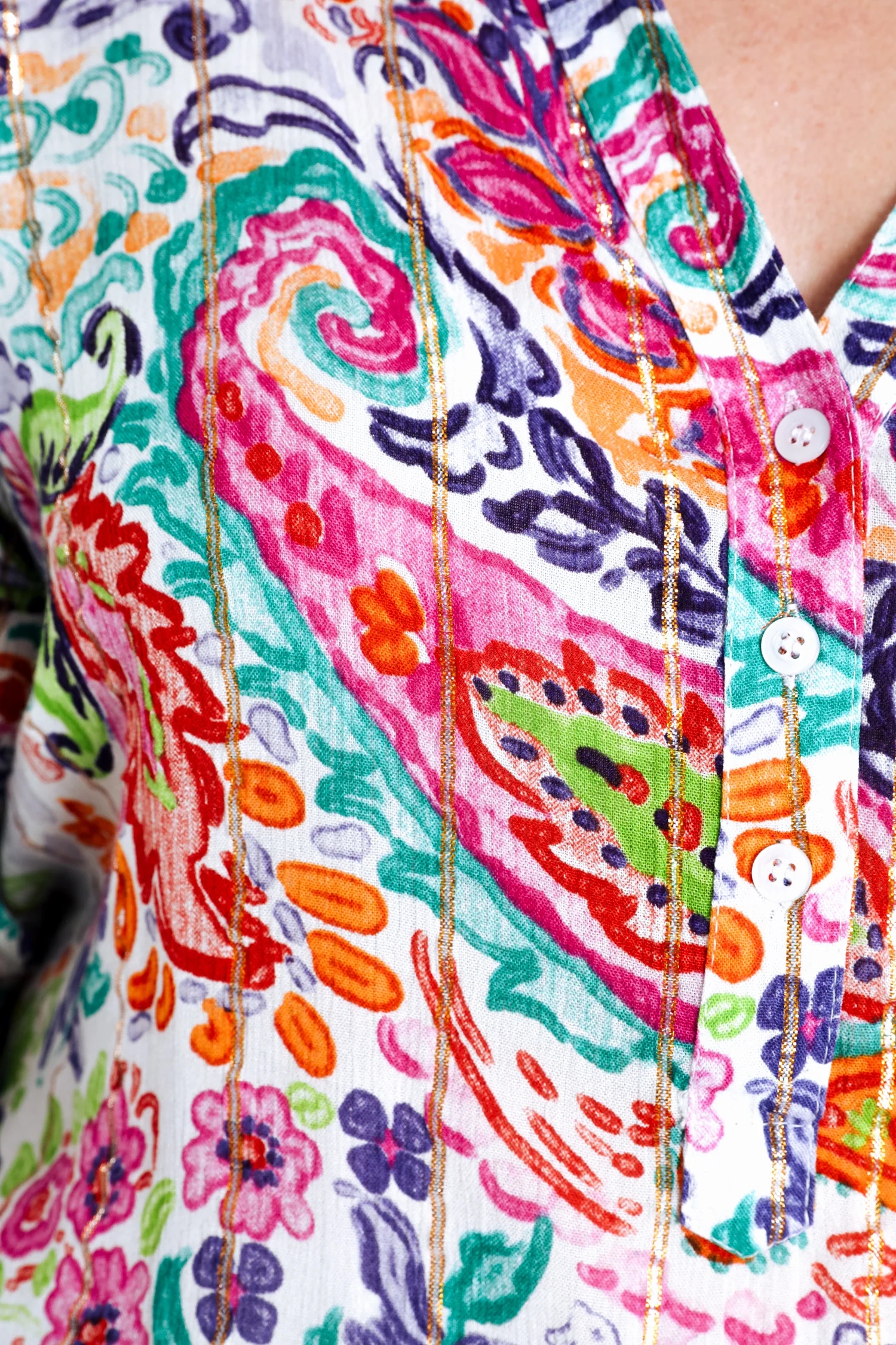 Blouse en viscose imprimé cachemire avec lurex - Image 4
