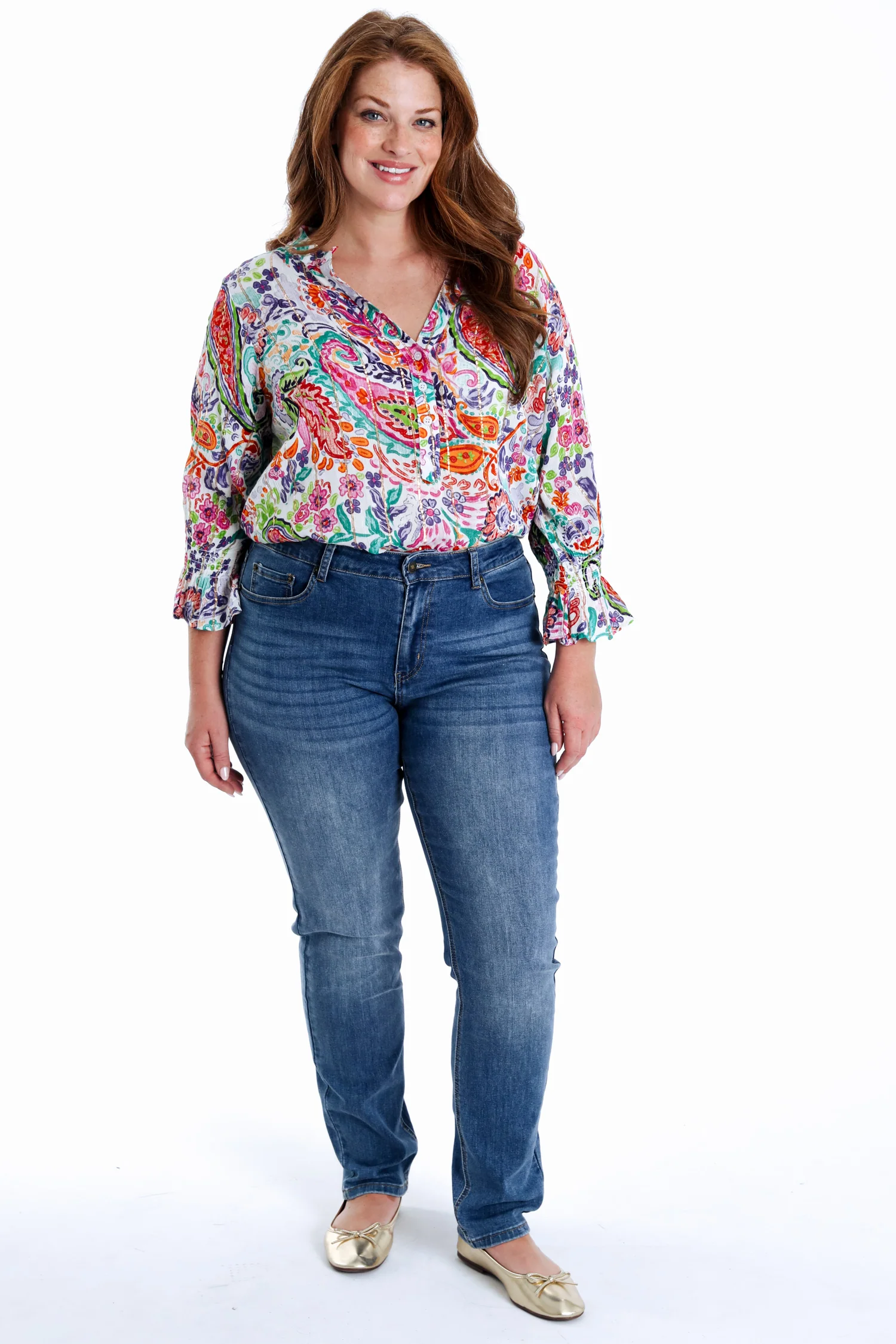 Blouse en viscose imprimé cachemire avec lurex - Image 7