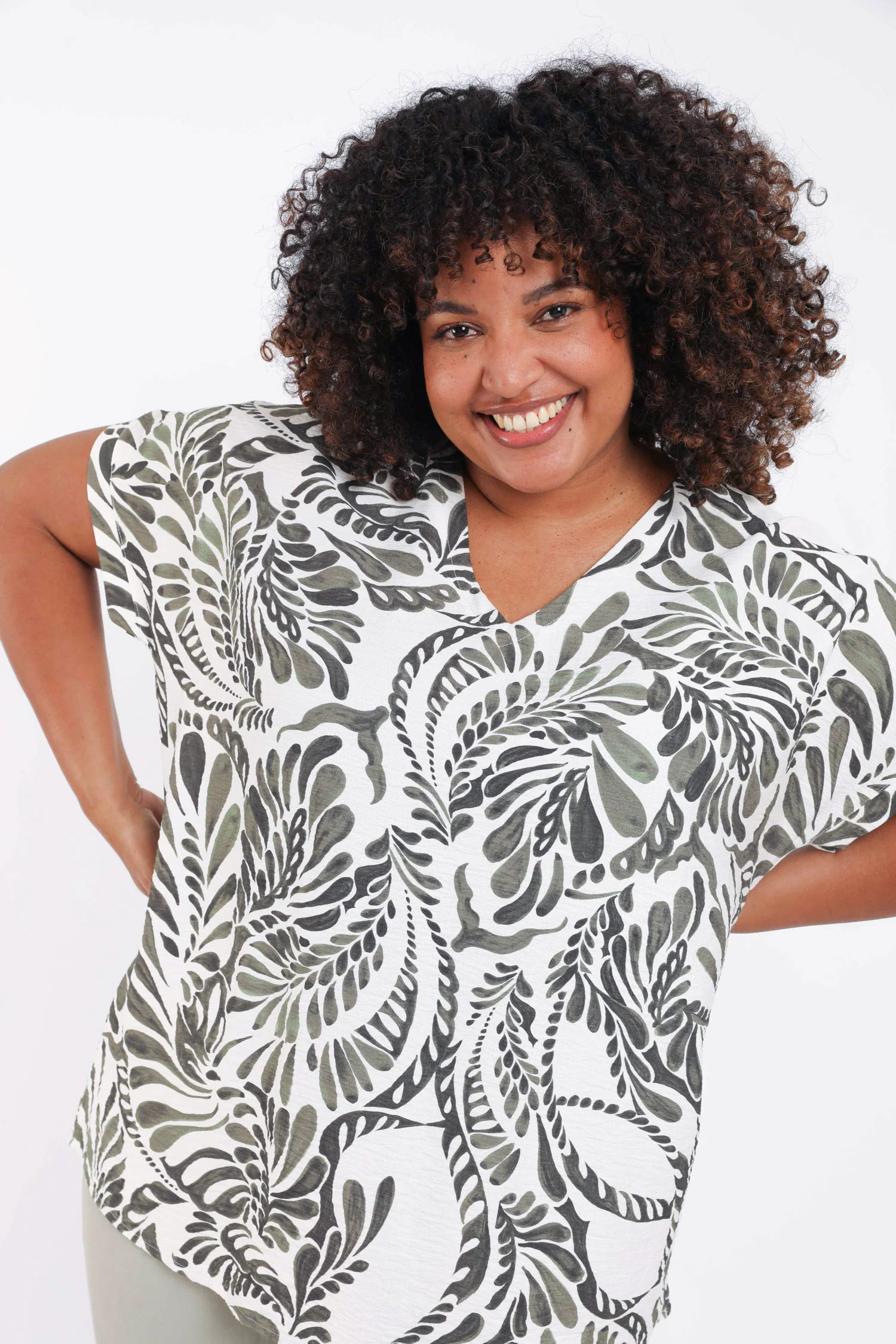 Blouse en viscose imprimé cachemire bicolore - Image 3