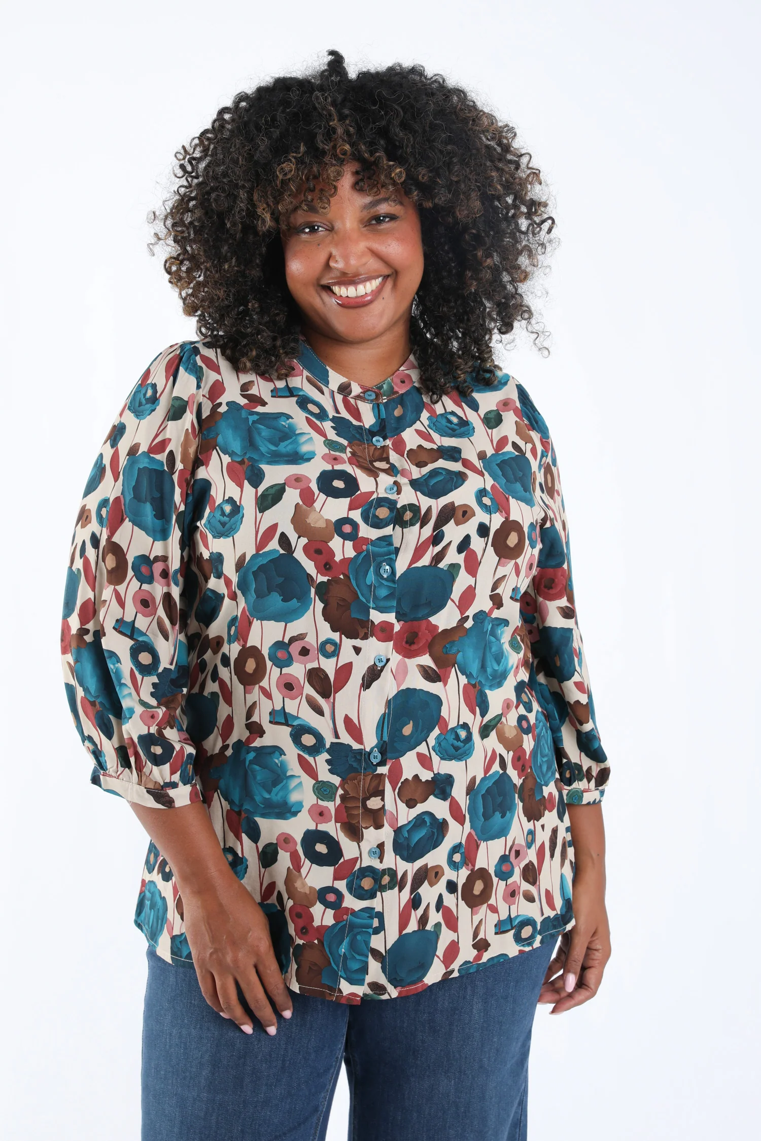 Blouse en viscose imprimé coquelicots