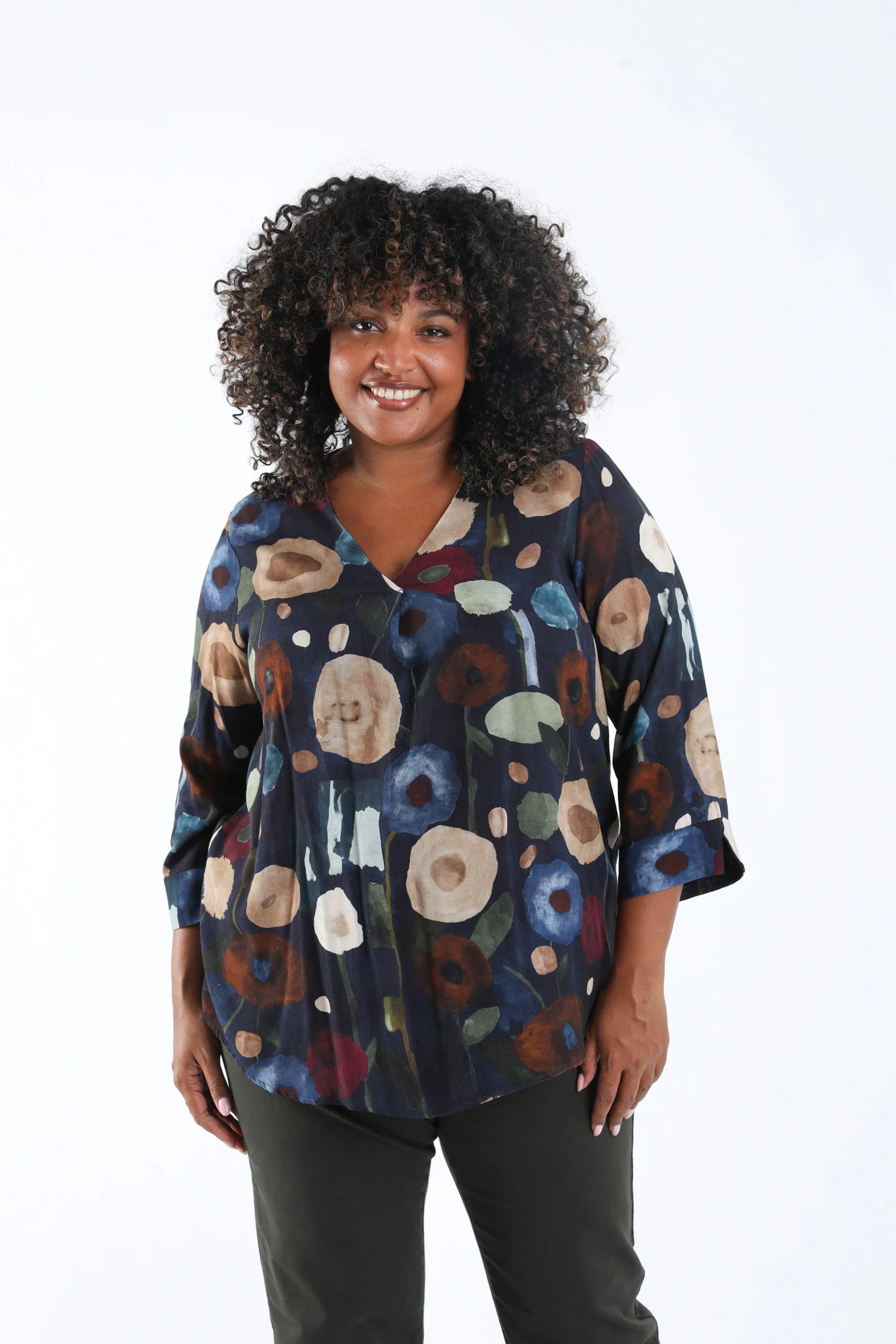 Blouse en viscose imprimé coquelicots