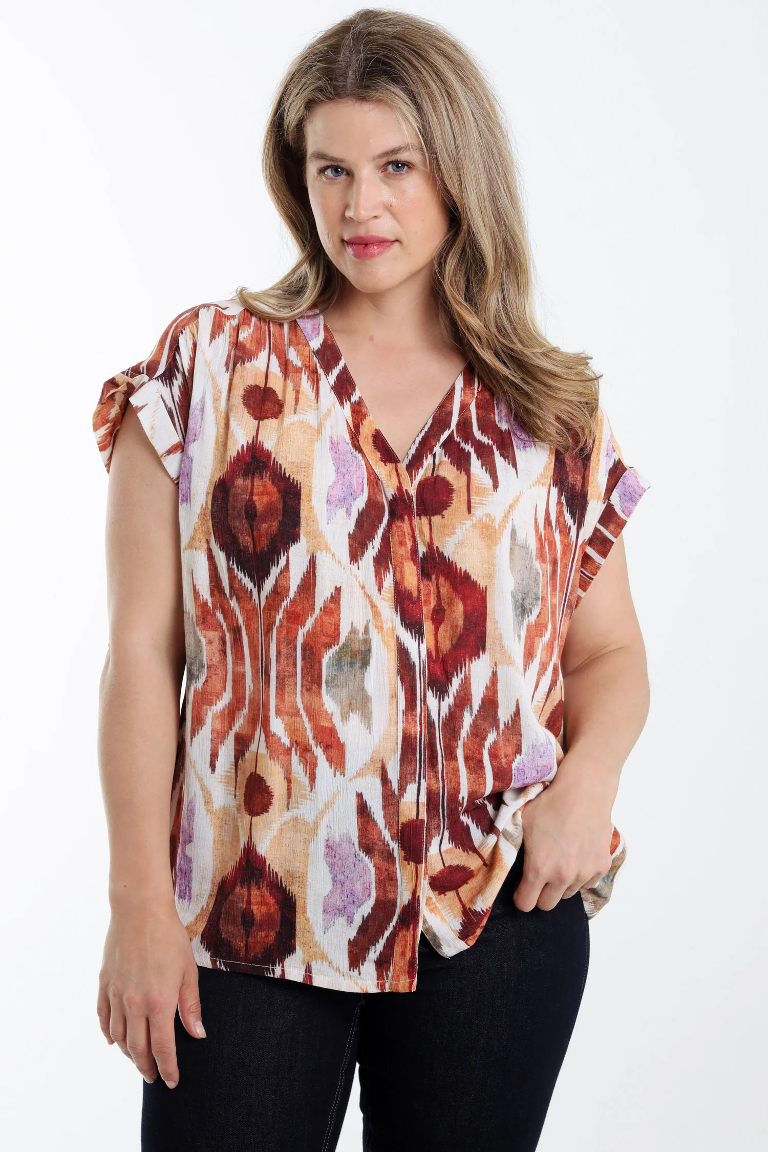 Blouse en viscose imprimé Ethnique