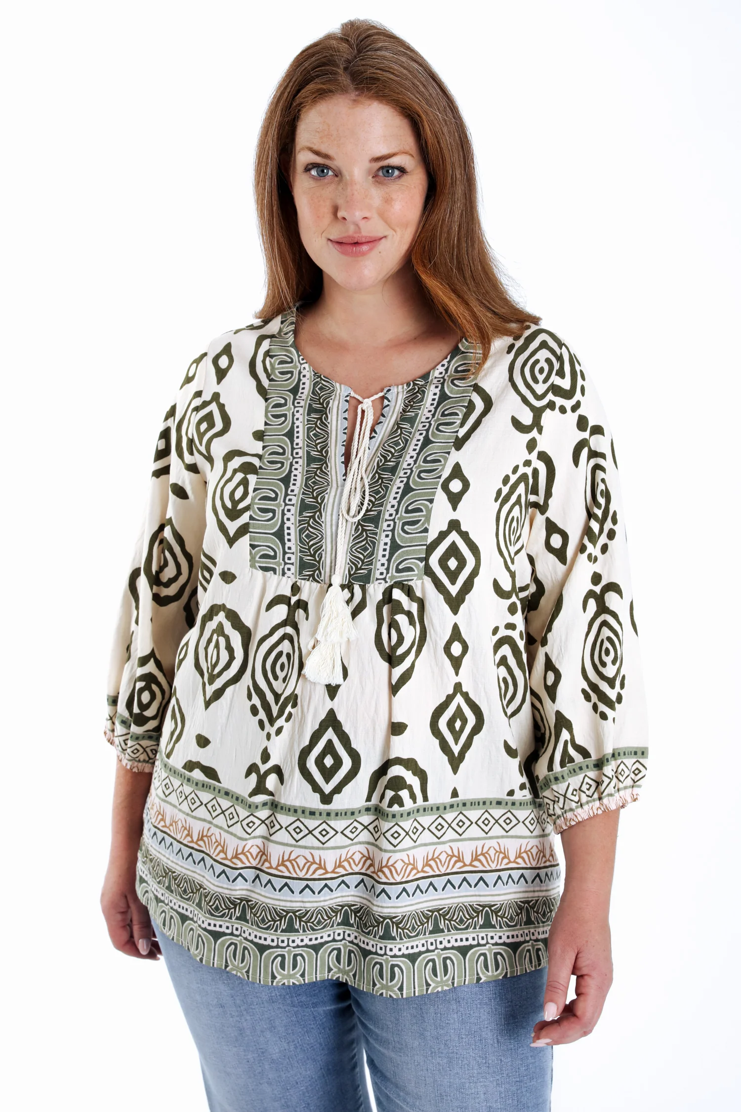 Blouse en viscose imprimé ethnique