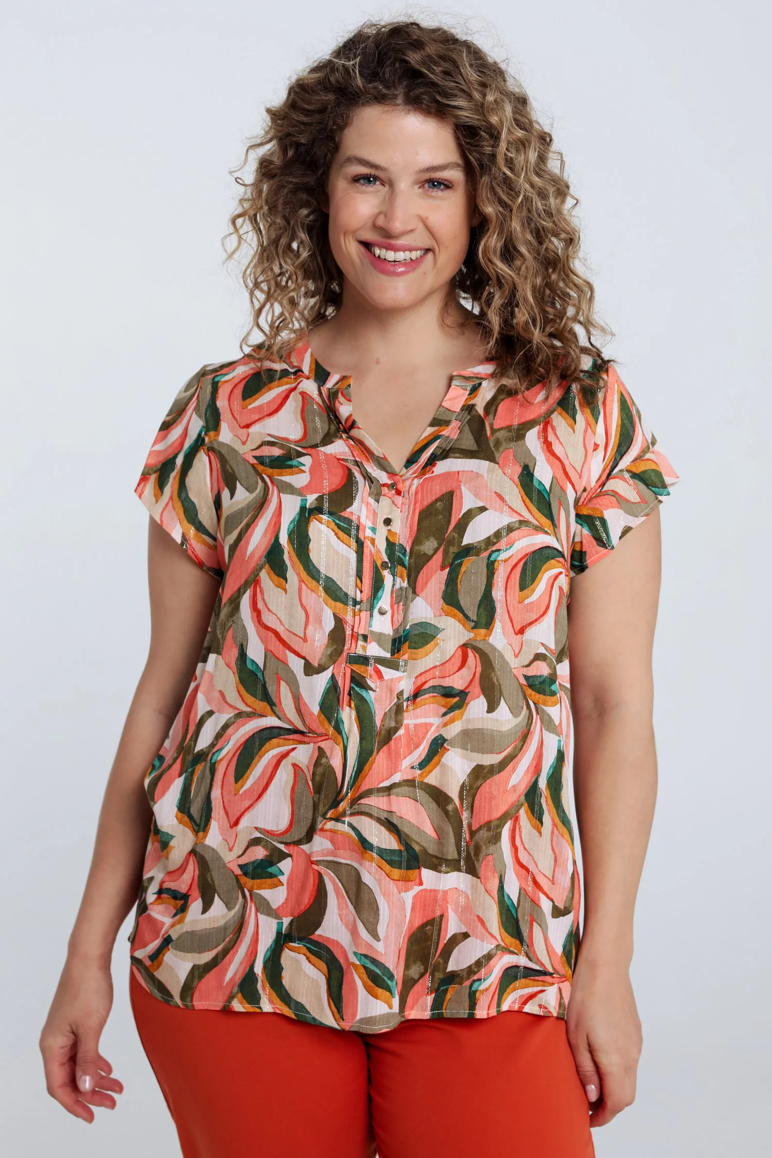 Blouse en viscose imprimé feuillage