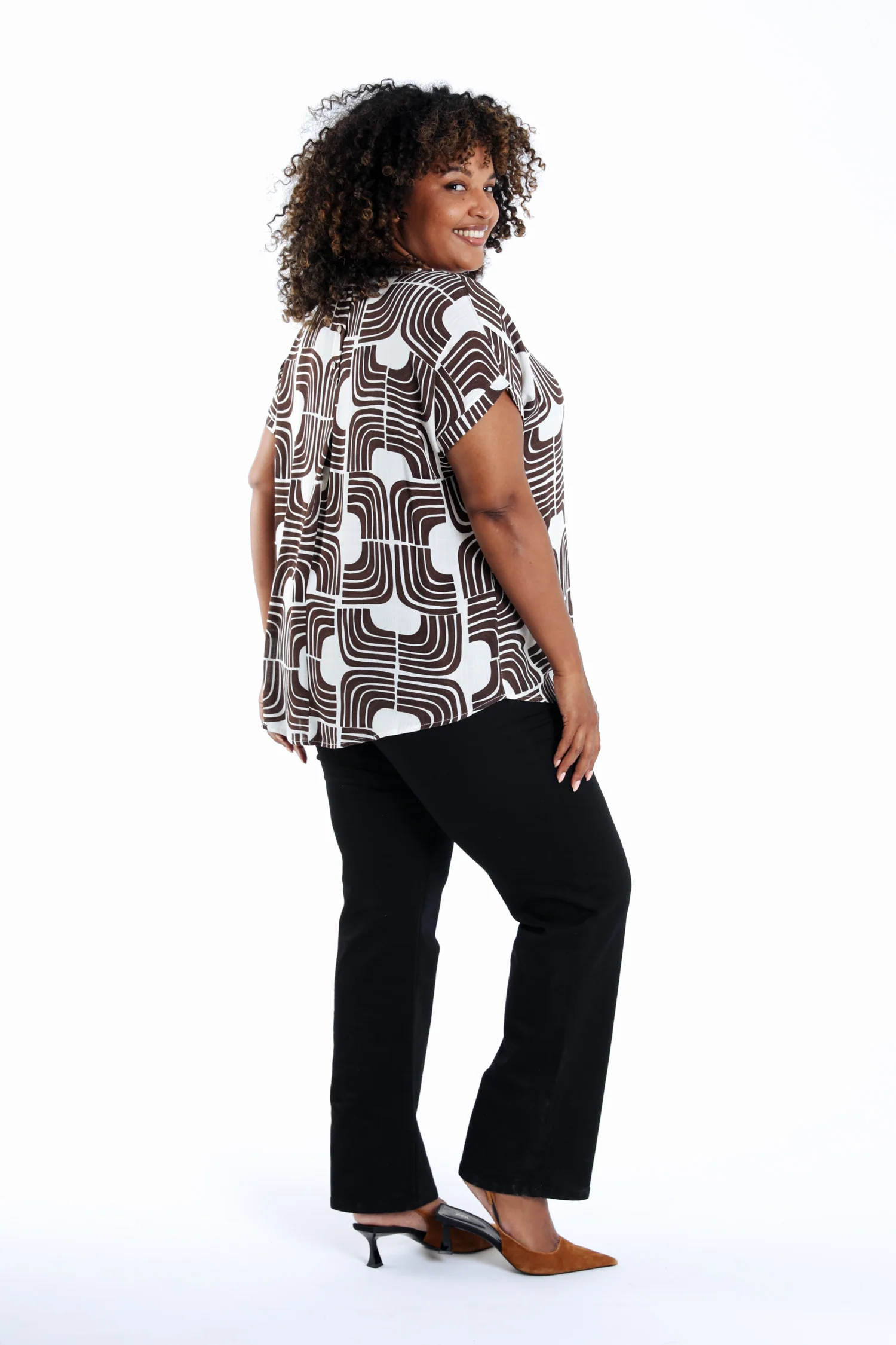 Blouse en viscose imprimé graphique bicolore - Image 2