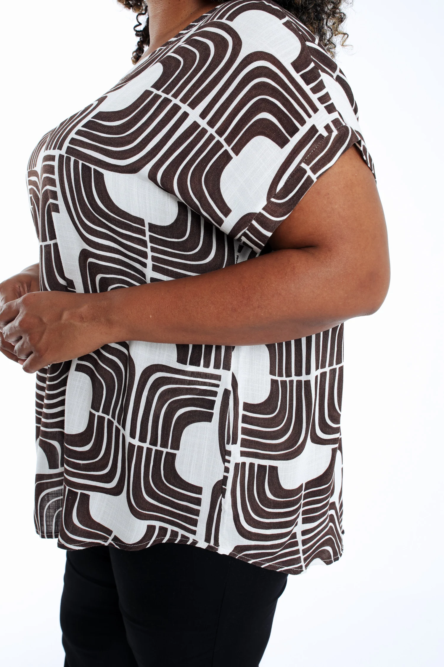 Blouse en viscose imprimé graphique bicolore - Image 4