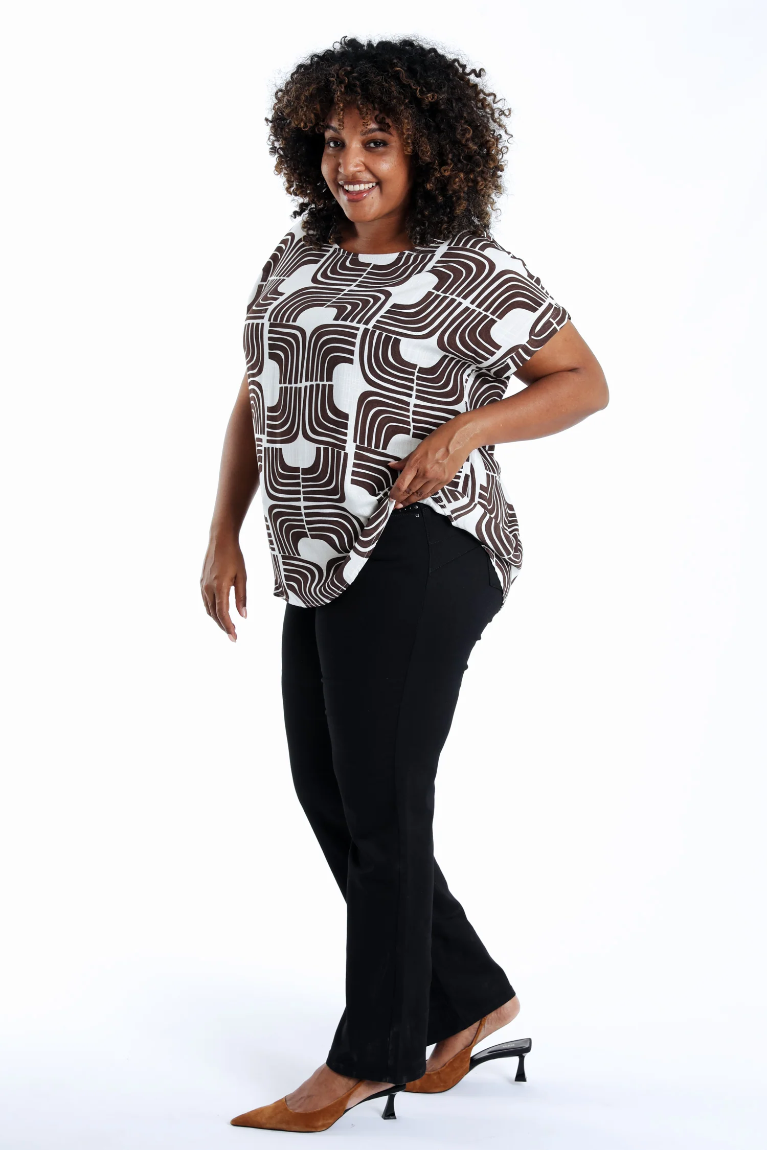 Blouse en viscose imprimé graphique bicolore - Image 9