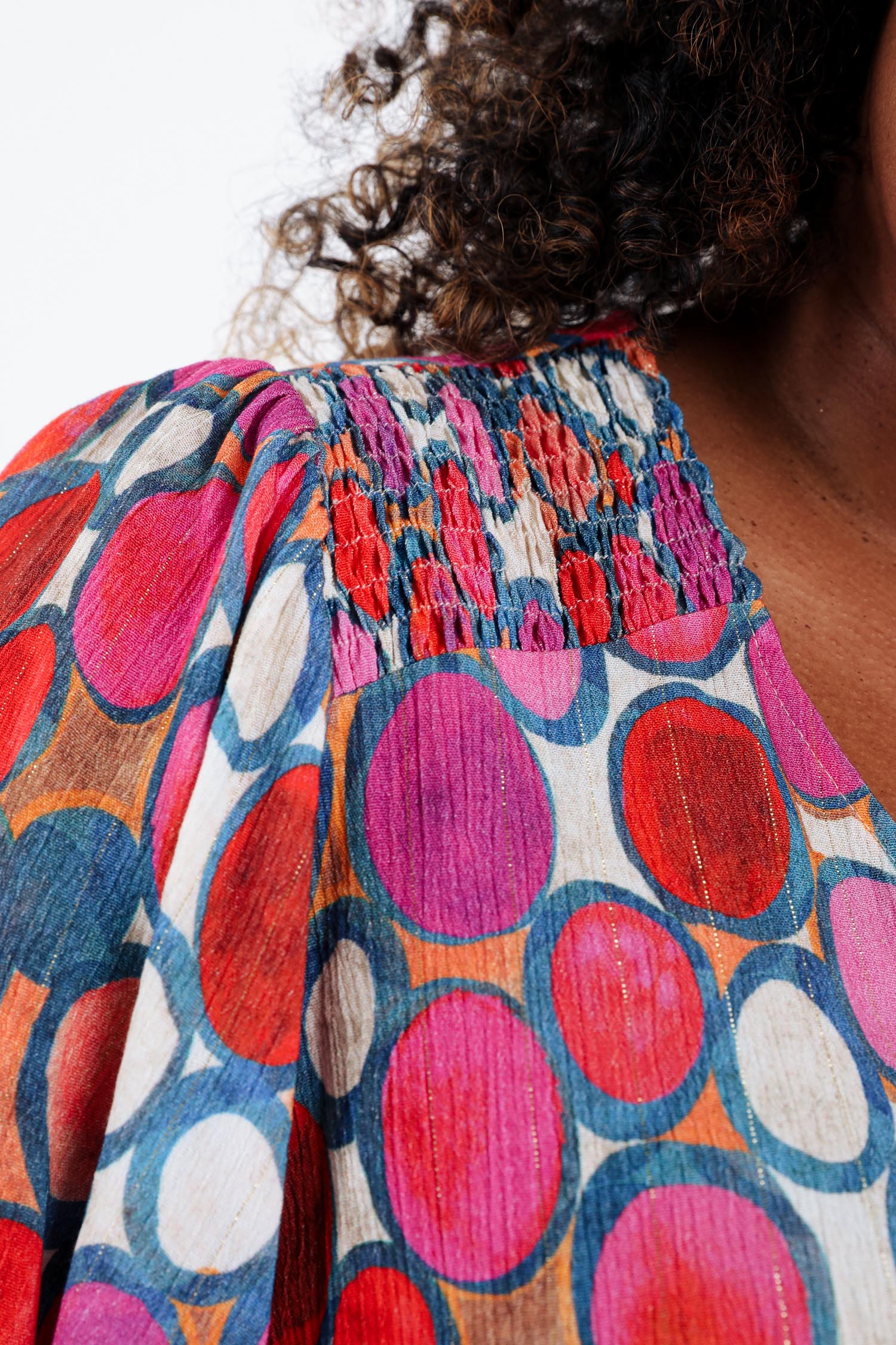 Blouse en viscose imprimé ronds - Image 4