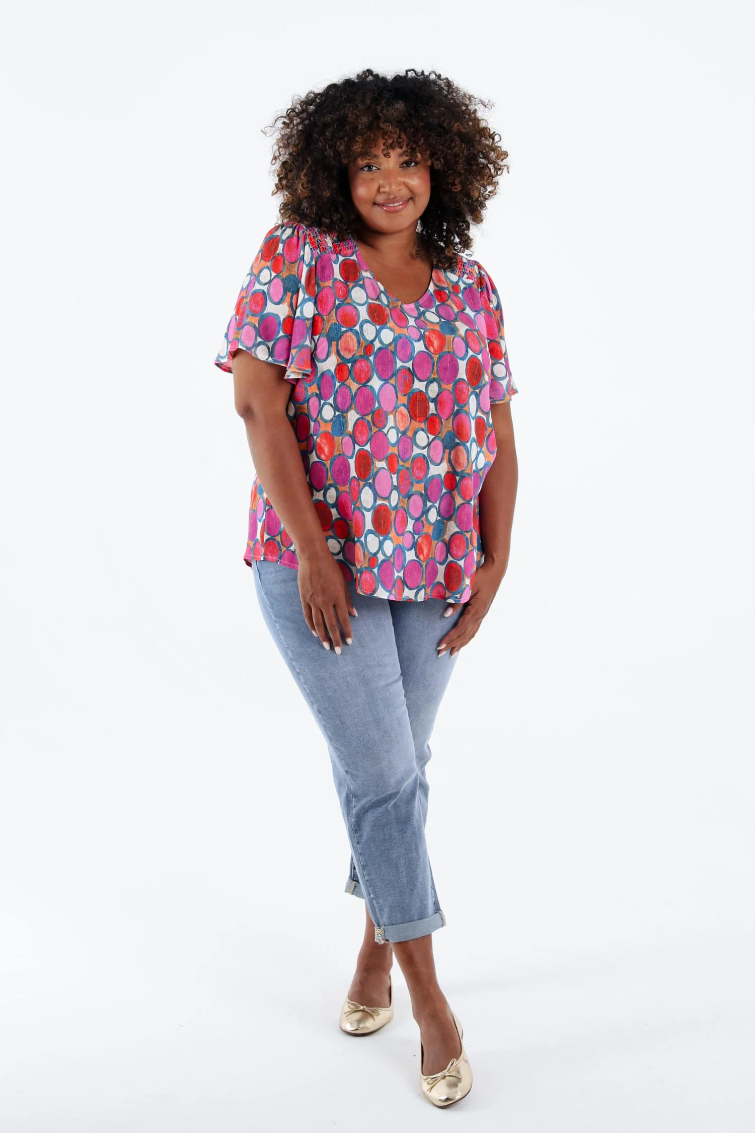 Blouse en viscose imprimé ronds - Image 7