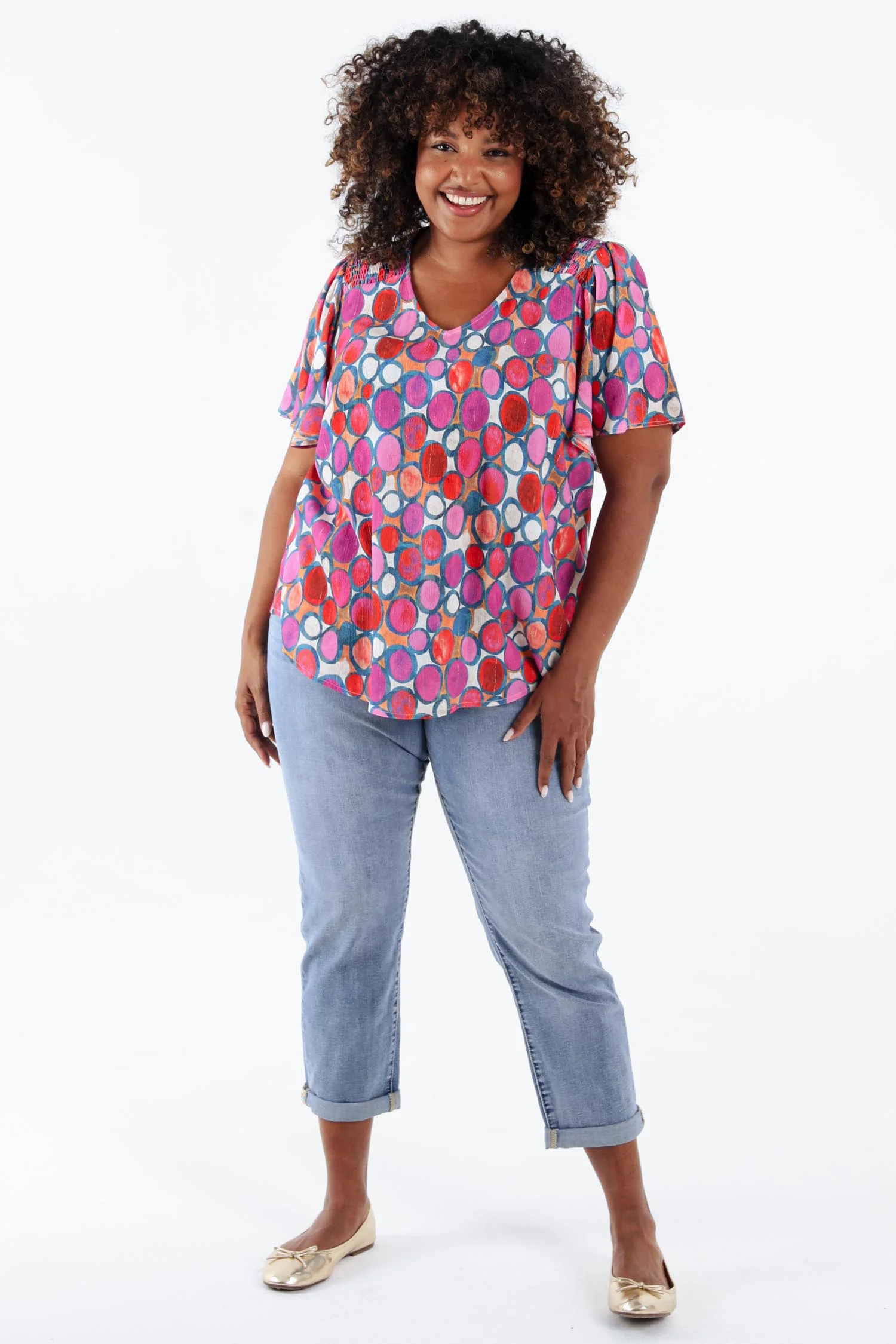 Blouse en viscose imprimé ronds - Image 9